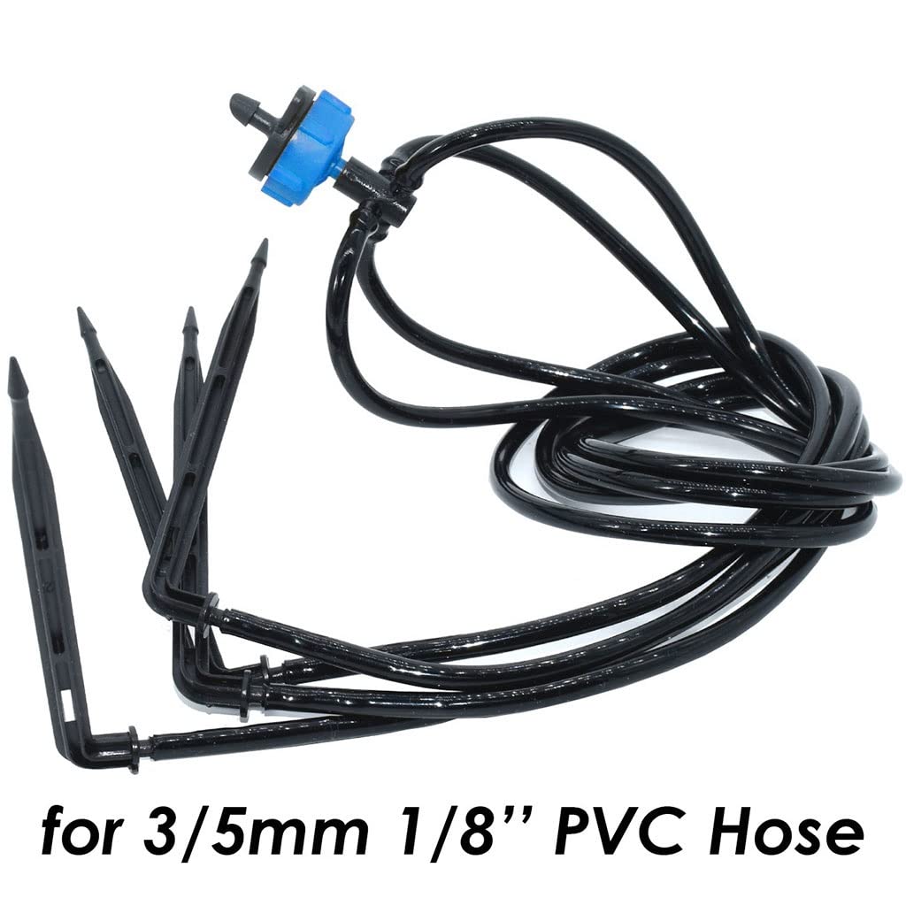 3/5mm PVC Garden Hose Micro Drip Irrigation System with 2-Way Connector & 1/8