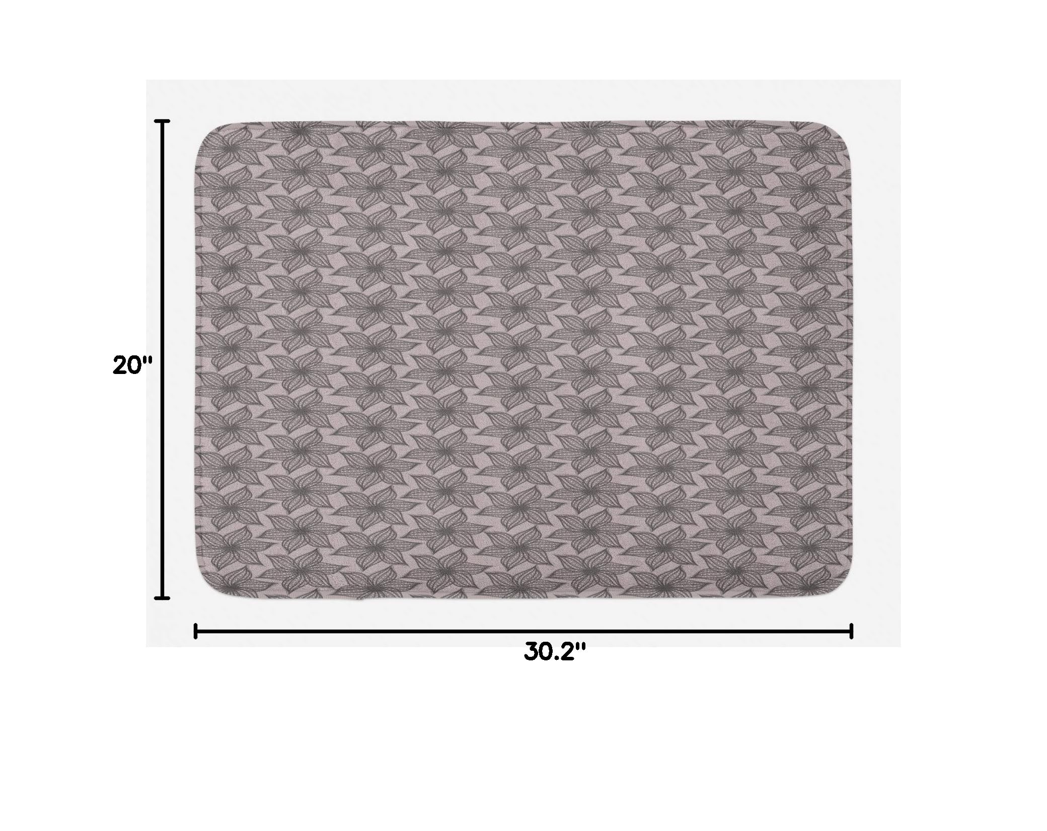 Ambesonne Floral Bath Mat - Non-Slip Plush Bathroom Rug with Abstract Pointy Petals Design in Pale Taupe & Grey, 30.2 x 20 Inches - Perfect for Modern Bathrooms, Guest Suites & Spa-Style Decor