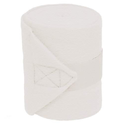 Premium 4-Pack Basic Polo Wraps for Horses - White, Soft & Breathable Equestrian Bandages for Training, Riding & Protection - Ideal for Dressage, Jumping & Stable Use