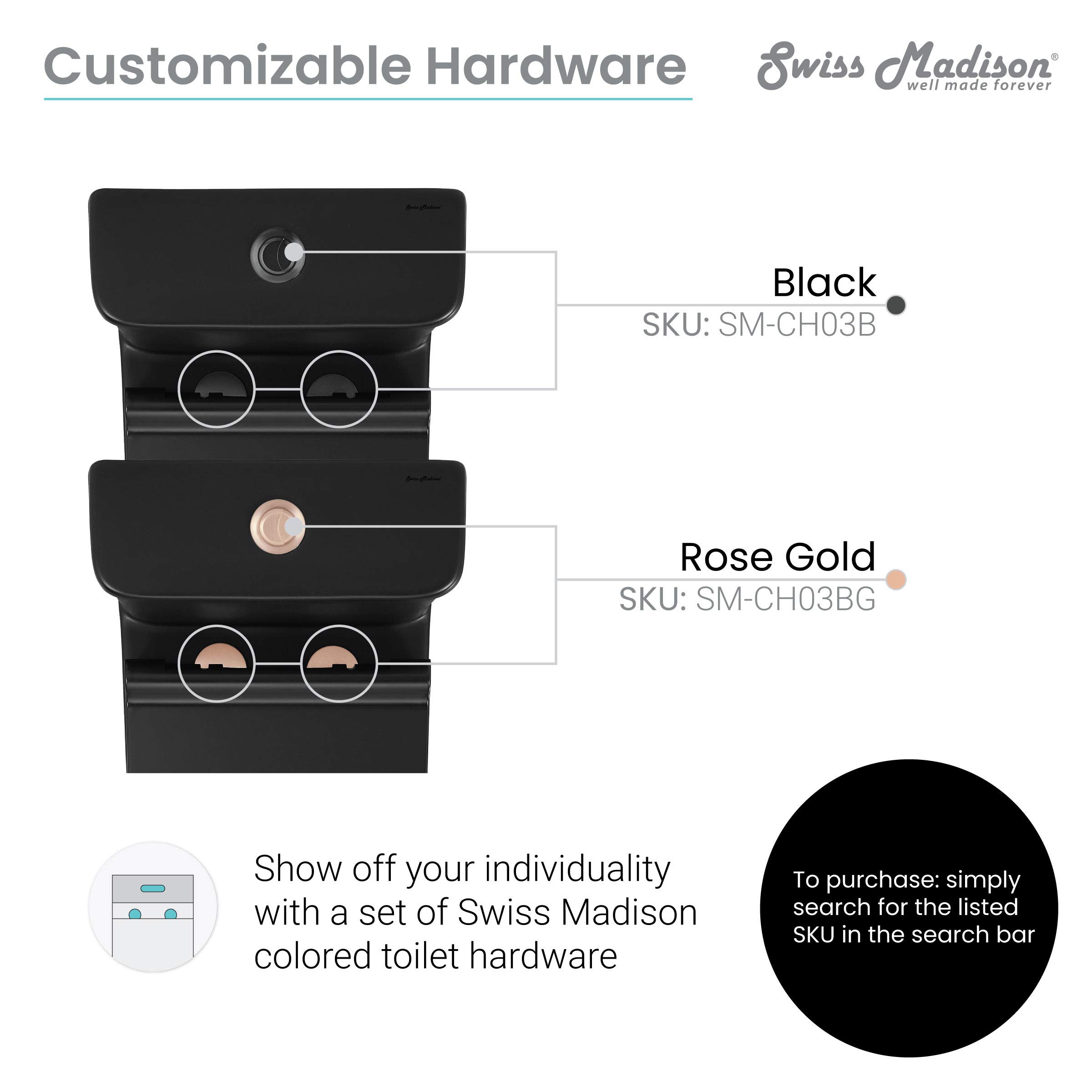 Swiss Madison SM-1T256 Carre Modern One-Piece Toilet - Square Dual Flush 1.1/1.6 GPF Water Efficient - Matte Black Bathroom Toilet for Contemporary Homes & Luxury Apartments