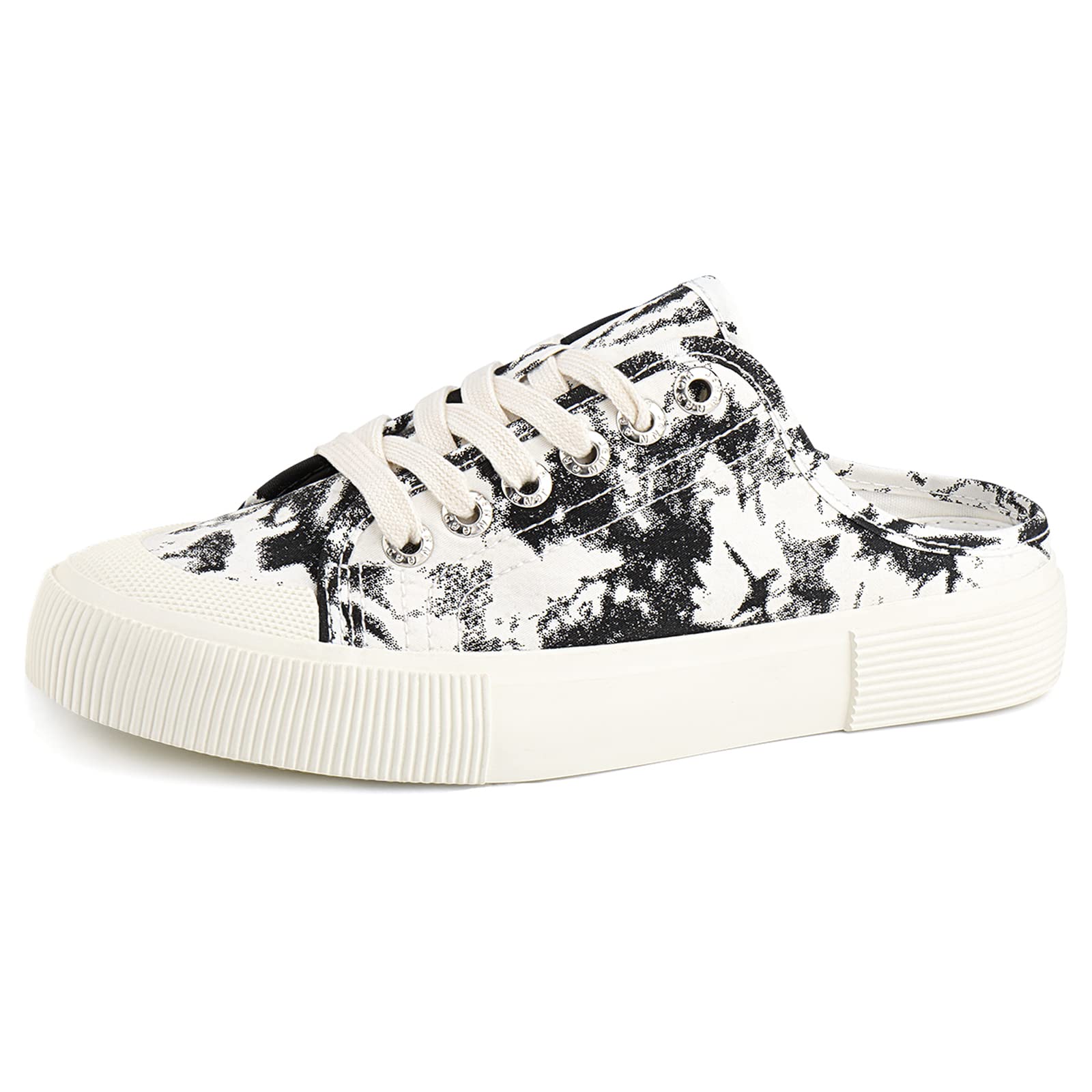 JENN ARDOR Women's Canvas Mules - Backless Slip-On Fashion Sneakers & Comfortable Slippers for Casual Wear, Walking, and Home Use