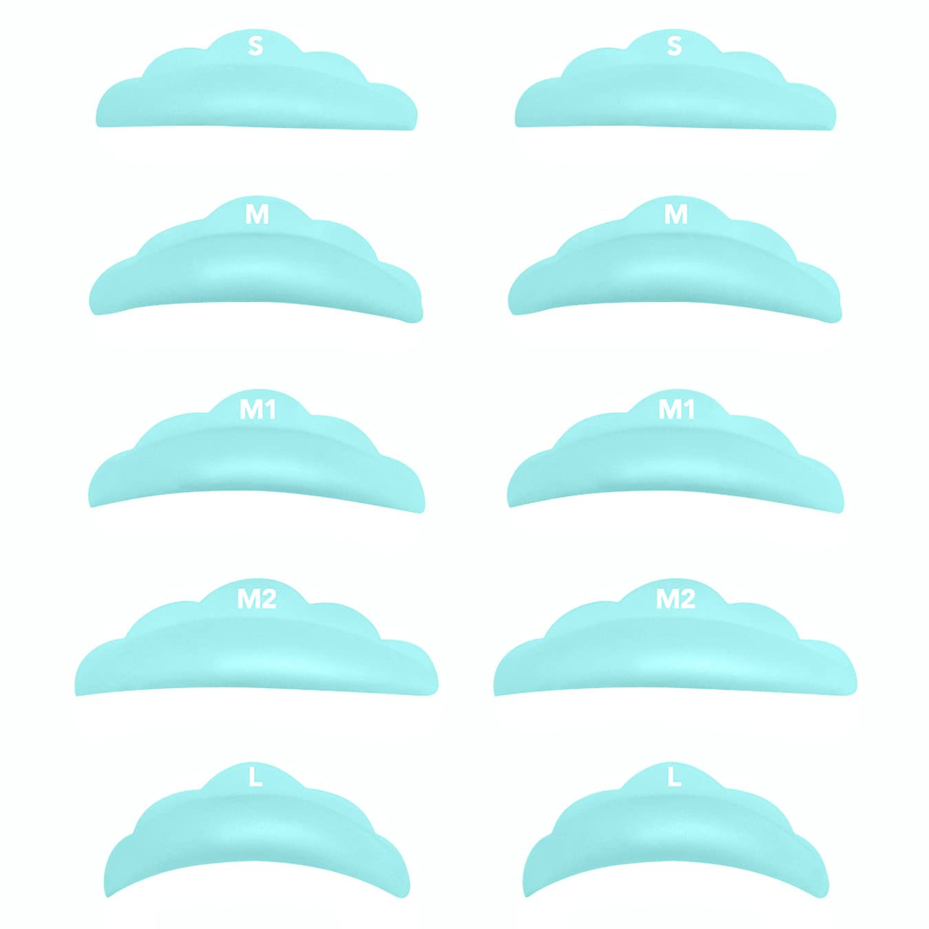 DIY Lash Lift Pads - 10PCS Sky Blue Reusable Silicone Shields with 5 Sizes (S/M/M1/M2/L) for Home Eyelash Perm & Lift - Perfect for Salon-Quality Lashes at Home or Professional Use