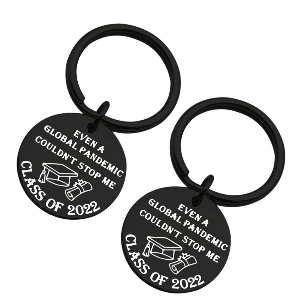VALICLUD 2-Piece Graduation Keychain Set - 2022 Graduate Key Ring Gift for Men & Women, Masters Degree Keychain for Boys, Girls, Son, Daughter - Perfect Graduation Gift from Dad & Mom - Ideal for Commencement Ceremonies, School Events & Graduation Parties