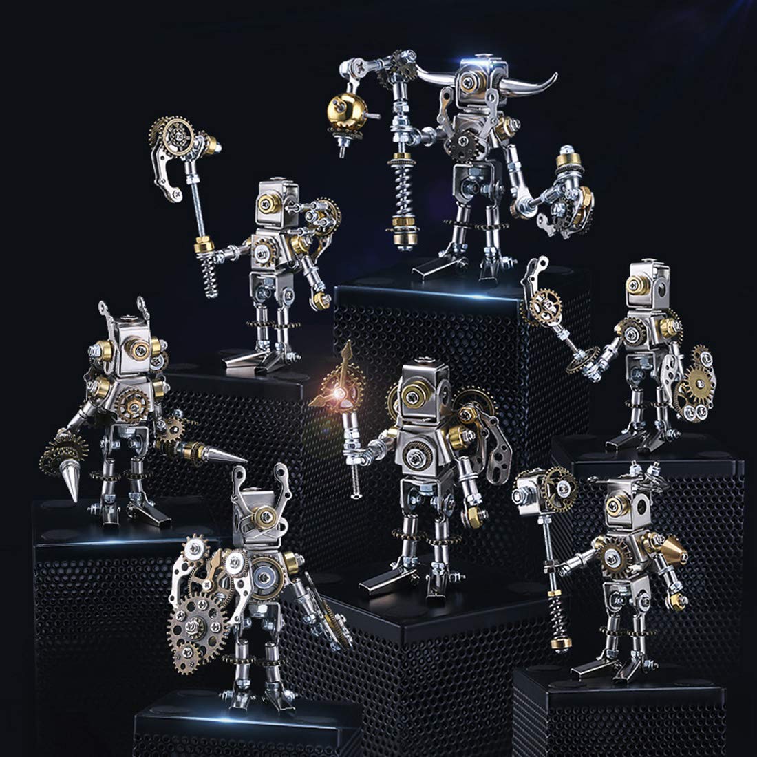 3D Metal Puzzle Model Kit - DIY Mechanical Saints Warrior Figure for Kids & Adults | 7-Piece Stainless Steel Building Set, Brain Teaser Educational Toy | Perfect Desk Ornament & Gift for Collectors, Puzzle Lovers & STEM Learning