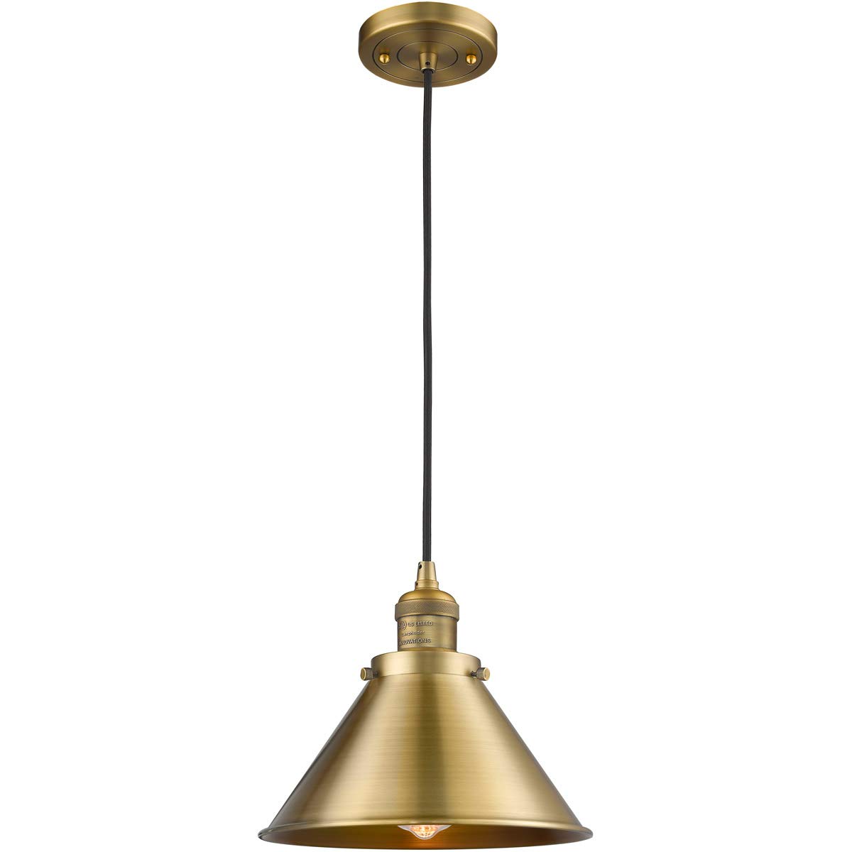 Antique Copper Mini Pendant Light - 10 Inch Wide Steel & Cast Brass Ceiling Fixture with Medium Base - Perfect for Kitchen Island, Dining Room, or Entryway Lighting