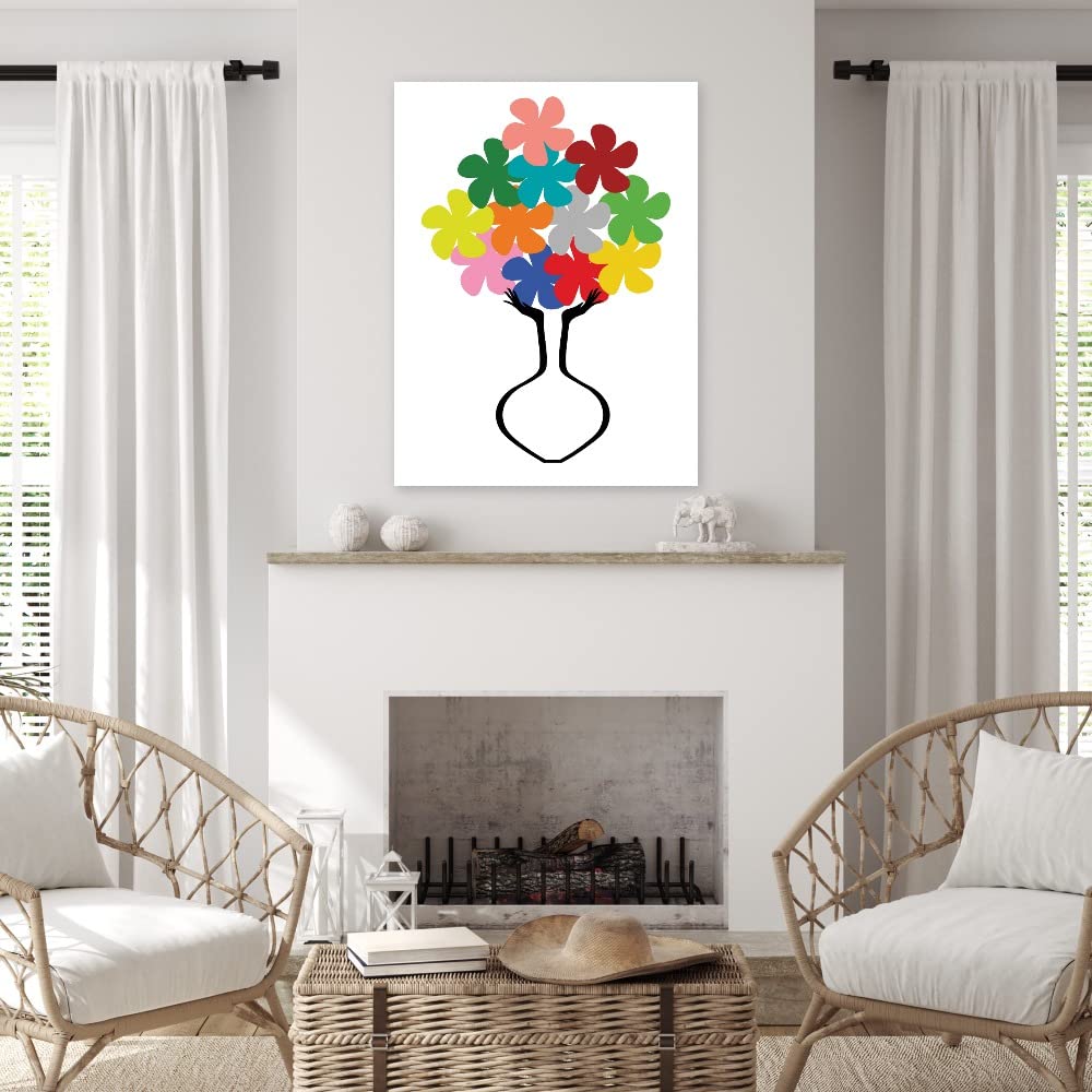 Hand-Painted Floral Fine Art Canvas Wall Decor - Premium Gallery-Wrapped Ready-to-Hang Painting (35