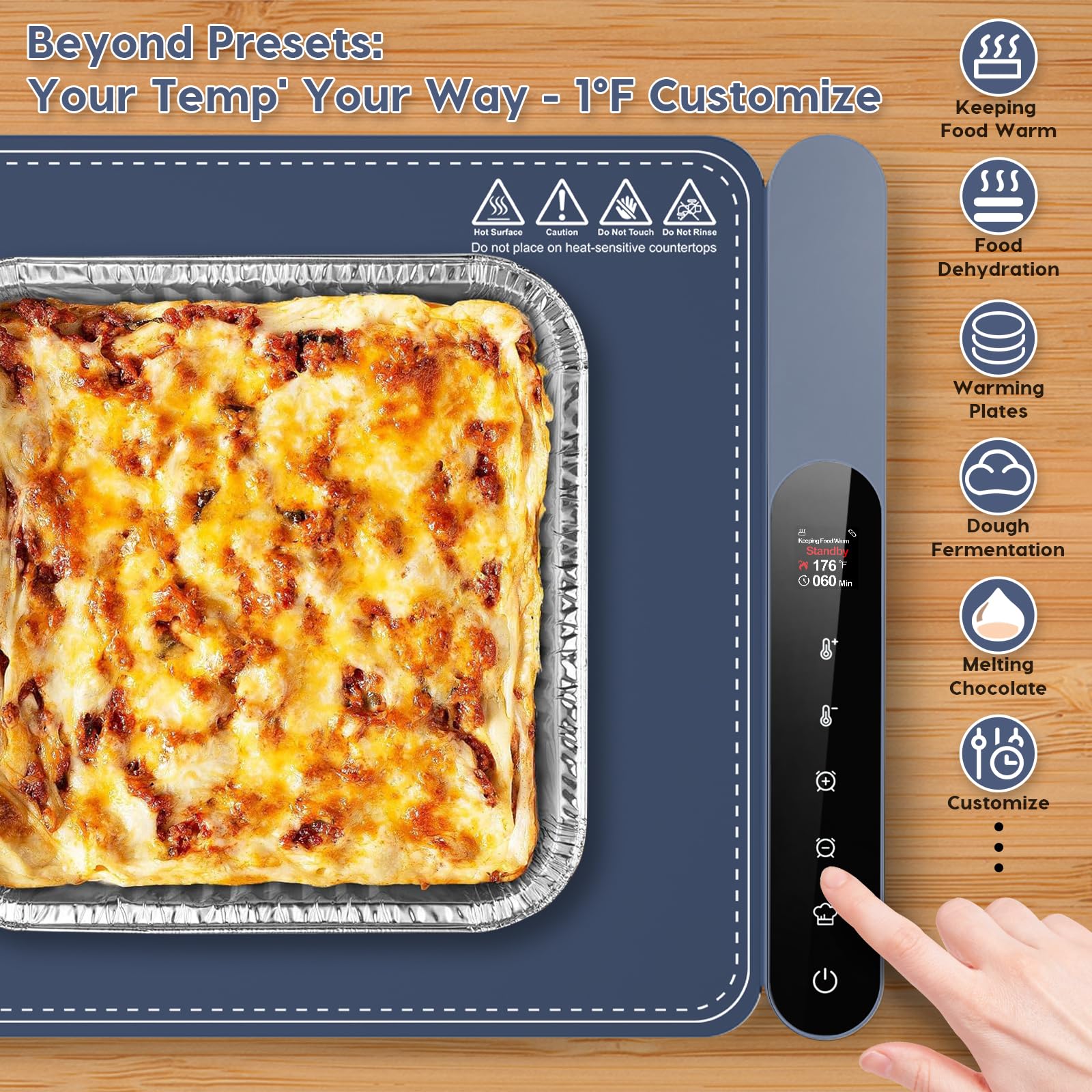 Smart Silicone Heating Mat for Food - Portable Warming Tray with Limitless Temperature Control | Perfect for Parties, Buffets & Kitchen Use | Roll-Up Design for Easy Storage & Travel