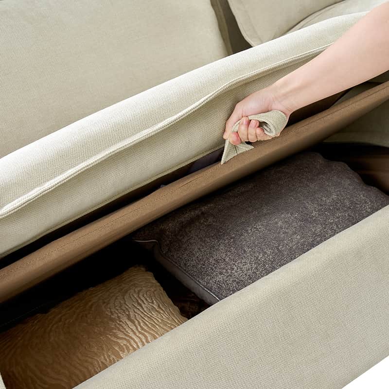 Comfortable Storage Sofa with Dual Layer Cushions & Wide Armrests - Perfect for Living Room, Bedroom, and Small Space Relaxation