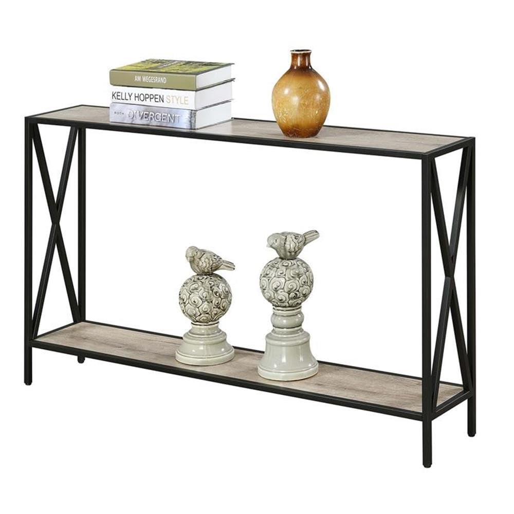 Pemberly Row Contemporary Console Table - Brown Wood Finish for Entryway, Living Room & Hallway Decor