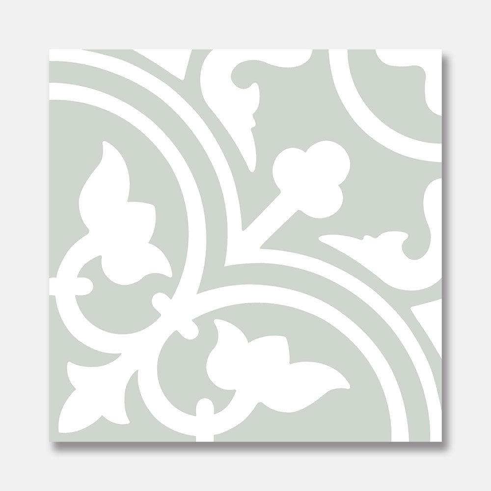 Heritage Aster Green Encaustic Look 200x200 Matt Tile - Vintage Style Ceramic Floor & Wall Tiles for Kitchen, Bathroom, and Backsplash