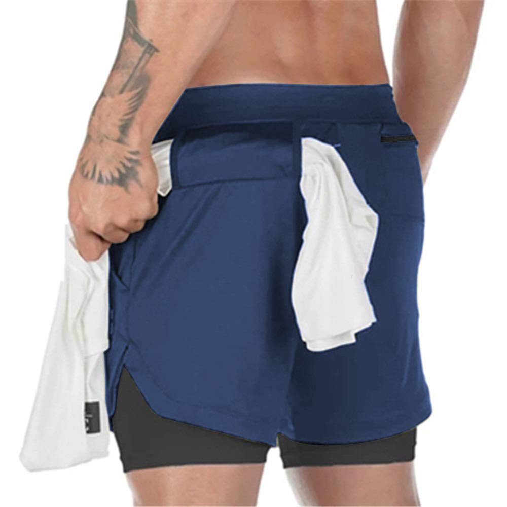 Surenow Men's Running Shorts - 2-in-1 Workout Shorts with Liner for Gym, Yoga & Outdoor Sports | 7-Inch Breathable Athletic Shorts for Running, Training & Active Lifestyle