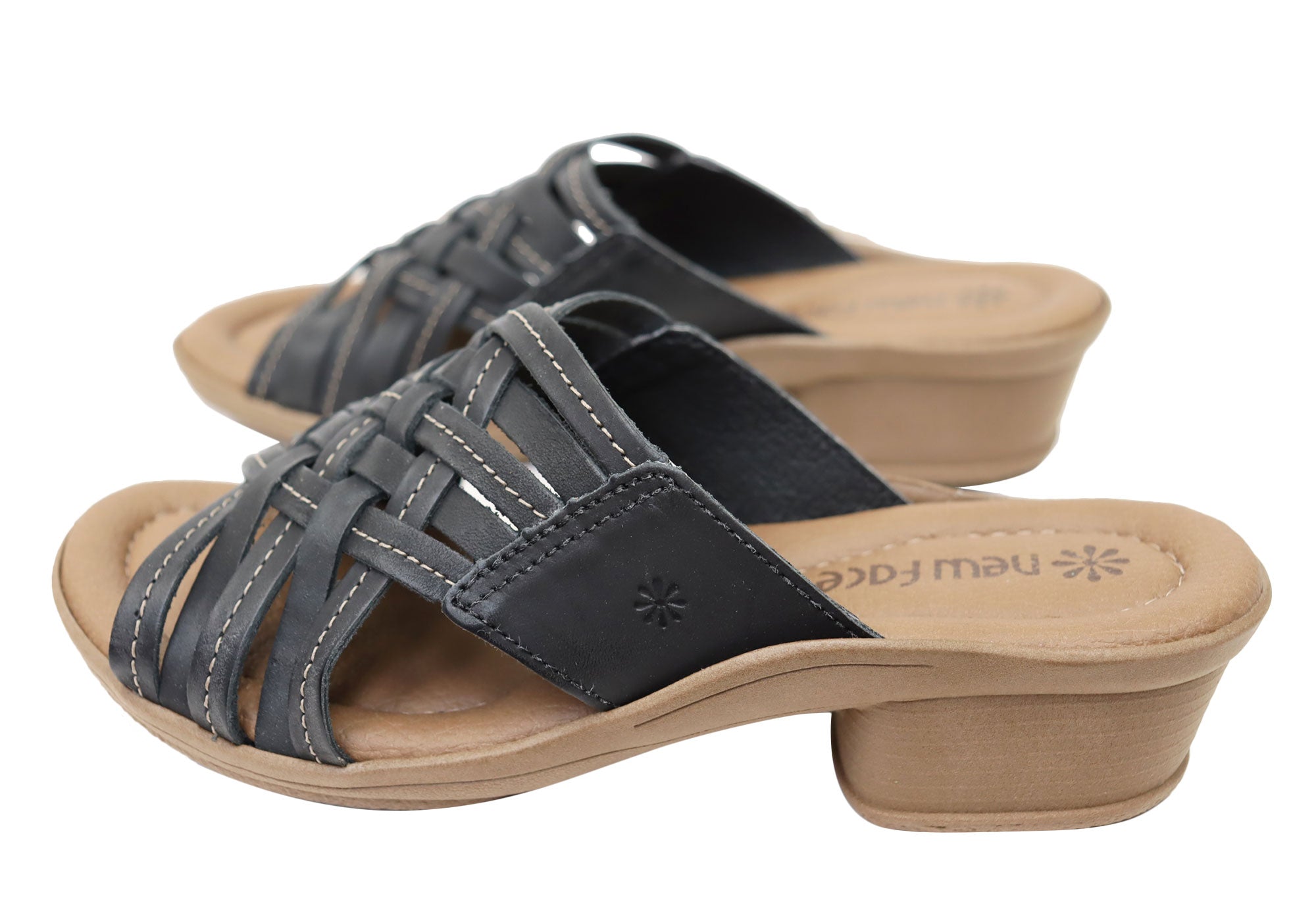 Bella Women's Comfortable Leather Low Heel Slide Sandals - Casual Summer Shoes for Walking, Beach & Outdoor Activities