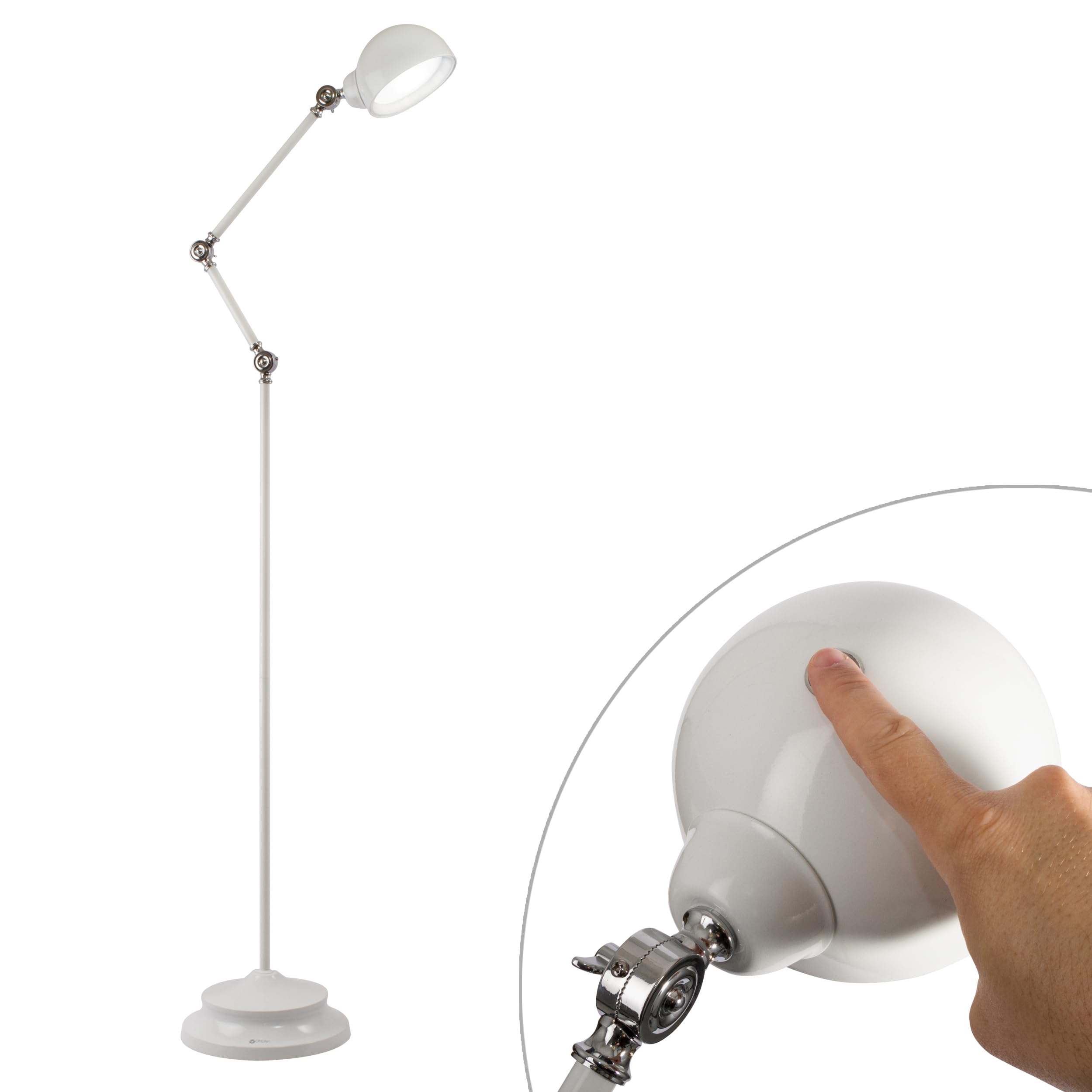 OttLite Revive LED Floor Lamp with ClearSun Technology - Adjustable Brightness, Touch Control, Eye Strain Relief - Perfect for Reading, Office Work, Study, and Home Decor