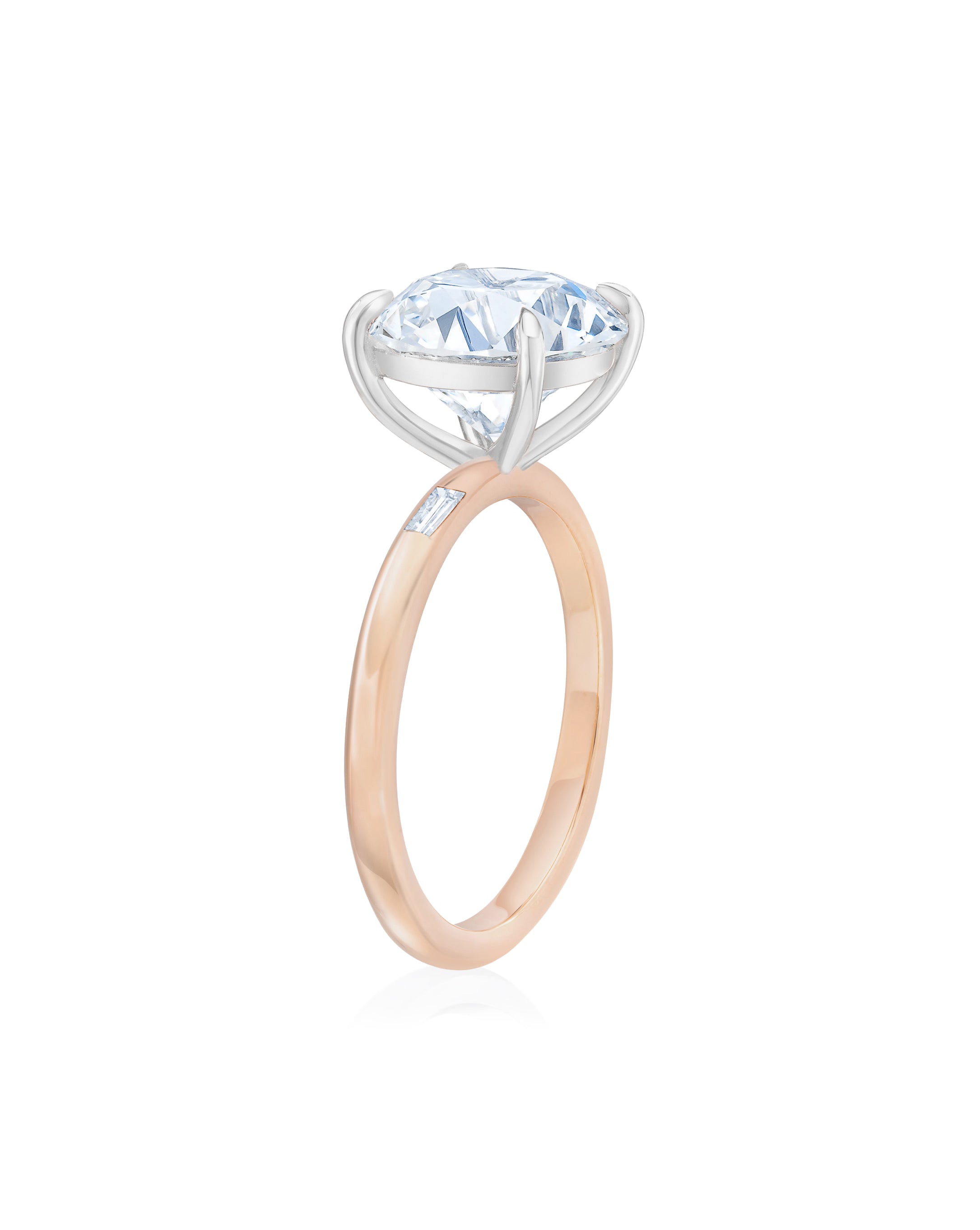 Elegant Cloud Inlay Baguette Ring - Perfect for Weddings, Anniversaries & Special Occasions