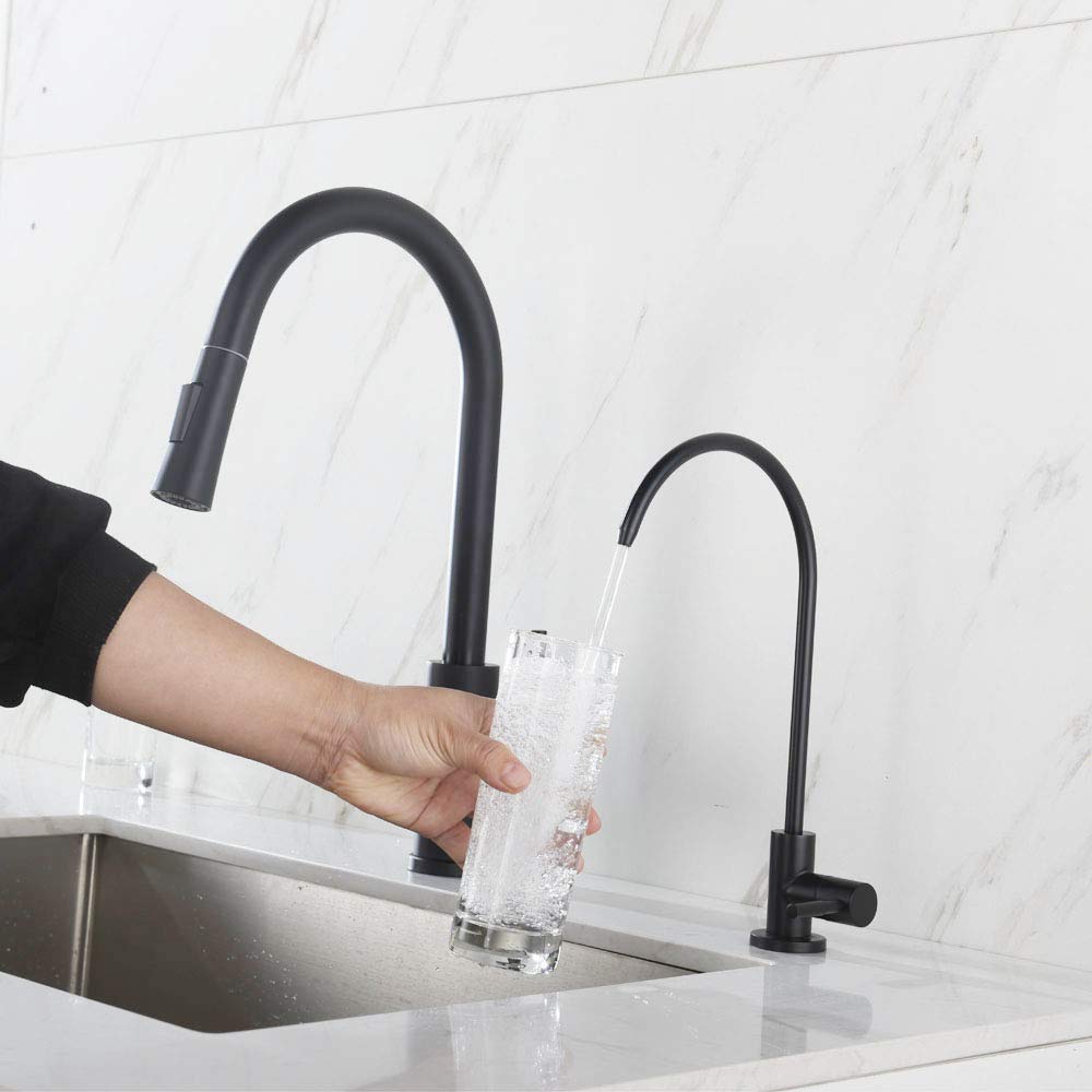 Matte Black Apaix Drinking Water Faucet for Non-Air Gap Reverse Osmosis Water Filtration System | Kitchen Water Purifier Tap | Perfect for Home, Office & RV Use