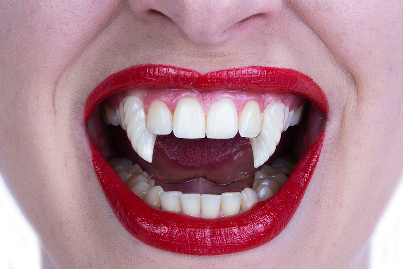 Scary Vampire Fangs - Premium Spiral Halloween Costume Accessories for Cosplay, Horror Parties & Halloween Decorations