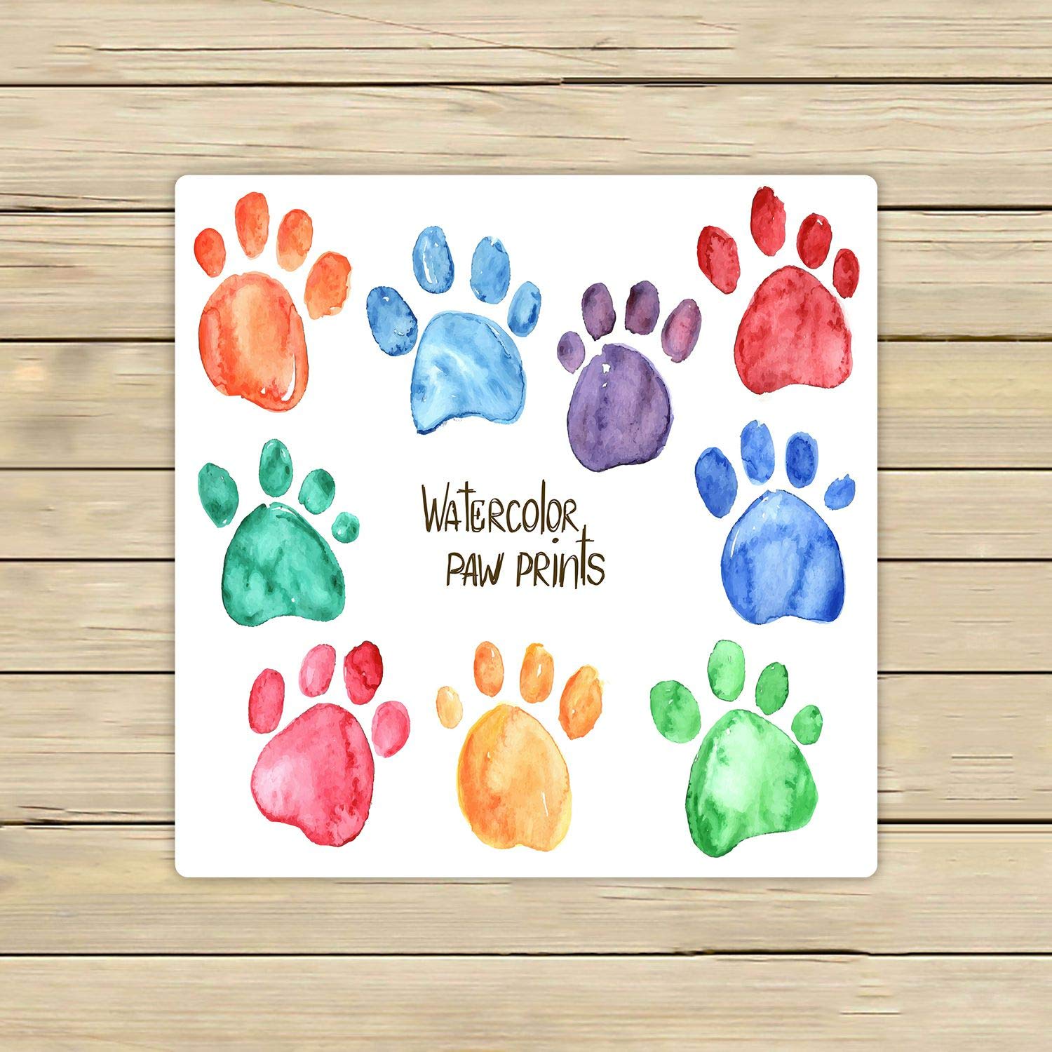 ABPHQTO Watercolor Animal Footprints Towels - 13x13 Inch Soft Absorbent Quick-Dry Beach, Bath, Pool & Travel Towels for Sports, Spa, Gym & Outdoor Activities