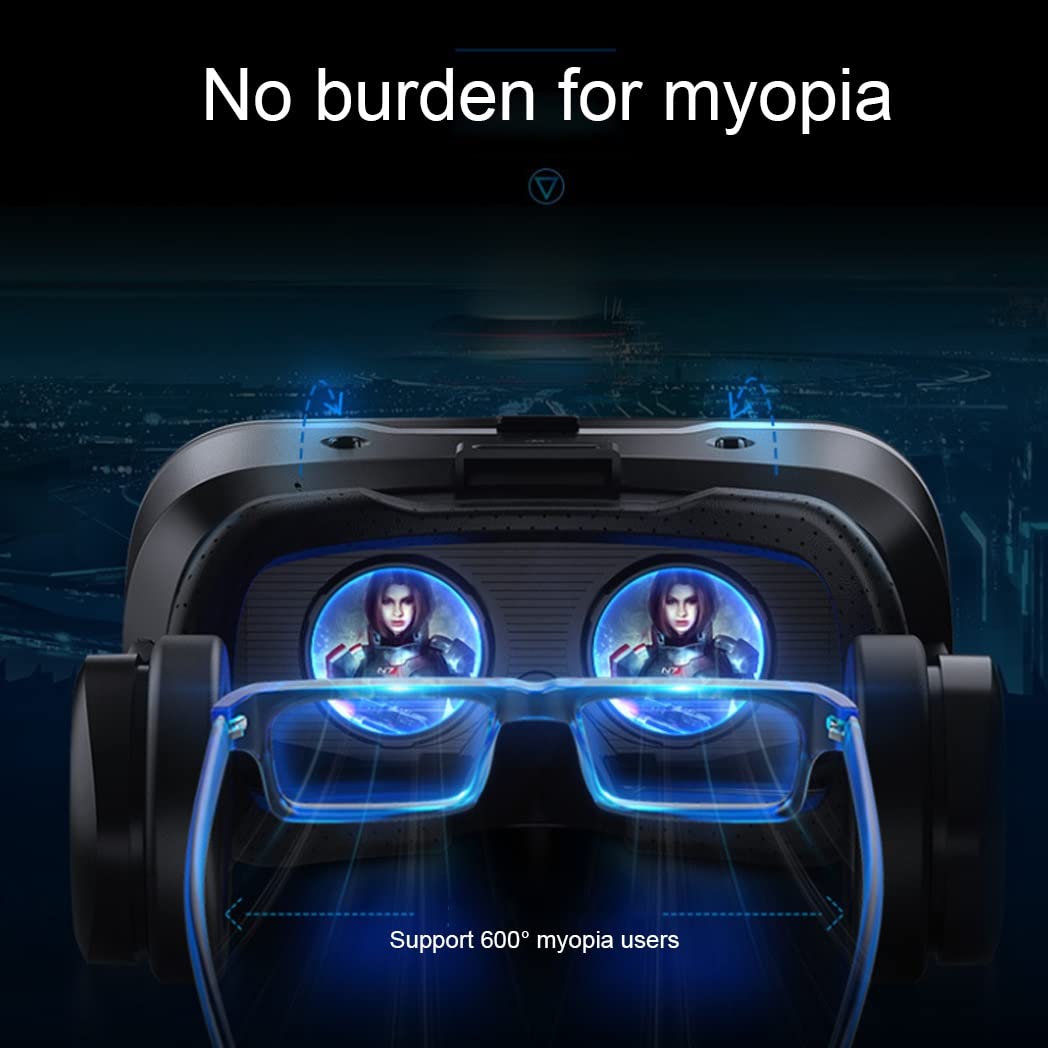 Lunette 3D VR Headset - Virtual Reality Glasses with Bluetooth Controller for iPhone 13 Pro Max/13 Pro/13/12/11 & Samsung Galaxy S21/Huawei/Xiaomi - Immersive Gaming & 360° Video Experience