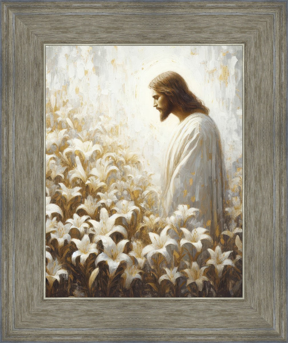 Consider The Lilies - Inspirational Christian Wall Art Decor for Home & Office | Perfect for Living Room, Bedroom, Church & Gift Giving