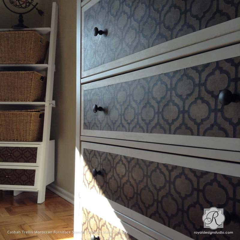 Casbah Trellis Moroccan Furniture Stencil - DIY Home Decor, Wall & Furniture Painting Template for Boho, Moroccan, and Mediterranean Style Projects
