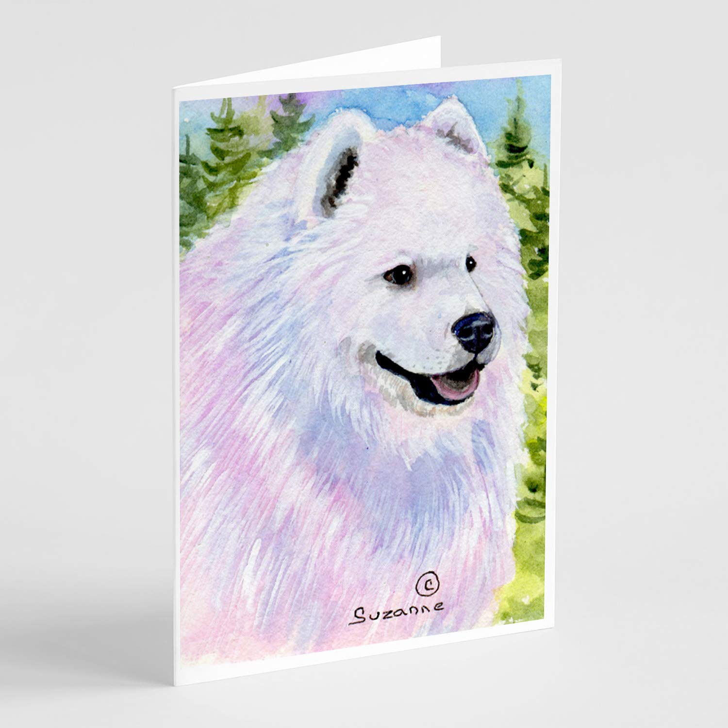 Samoyed Dog Blank Greeting Cards & Envelopes Set - Pack of 8 A7 Size (5x7) Whimsical Note Cards for Birthdays, Thank You Notes & Special Occasions