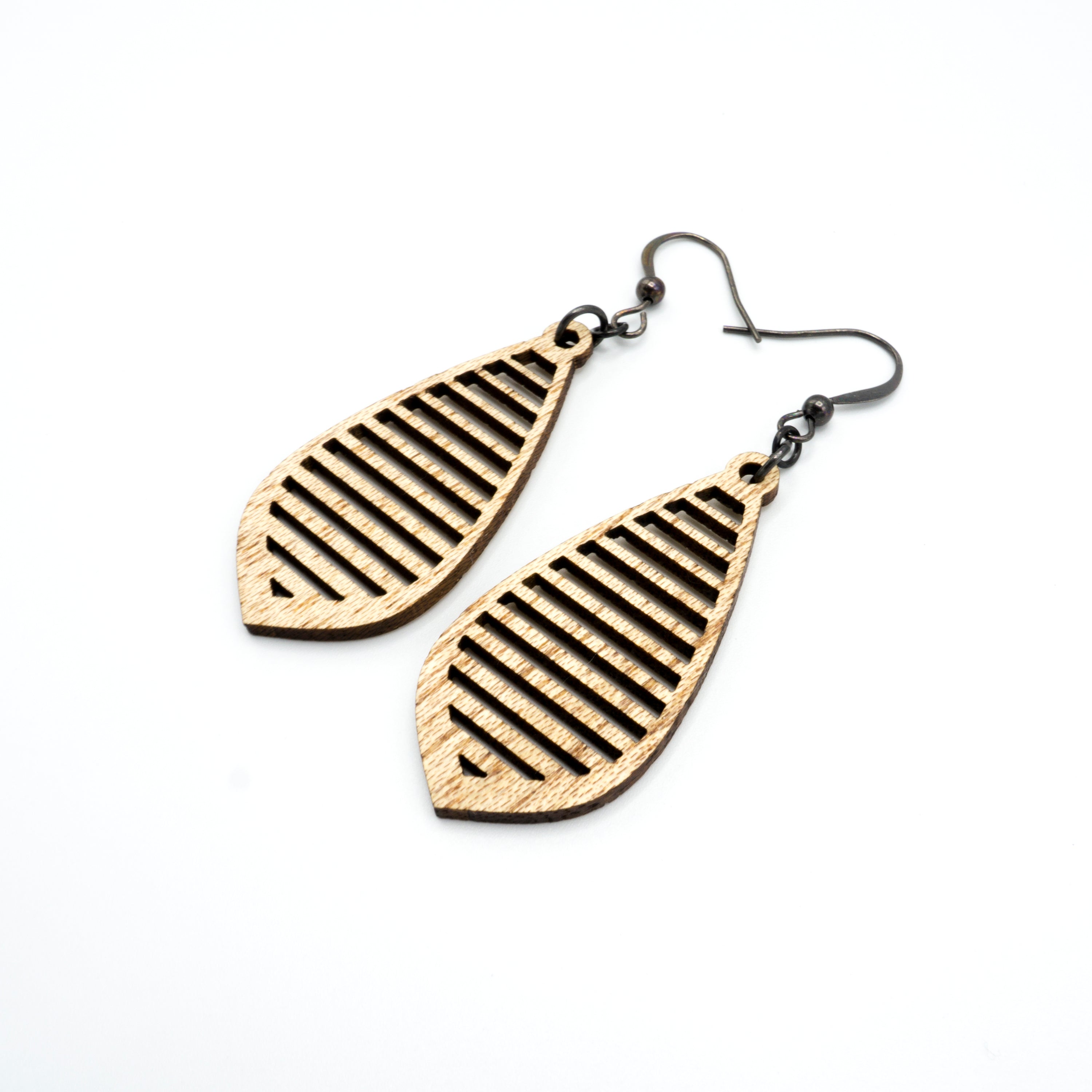 Gem Point 10 [S] Wooden Earrings - Handcrafted Mahogany Dangle Earrings for Women | Boho Chic Jewelry for Casual Wear, Parties & Special Occasions
