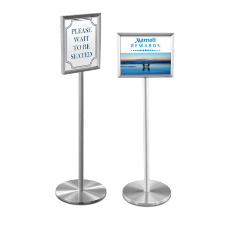 8.5x11 Deluxe Hospitality Sign Holder Floor Stand Display - Brass & 3 Other Premium Finishes | Perfect for Hotels, Restaurants & Event Signage