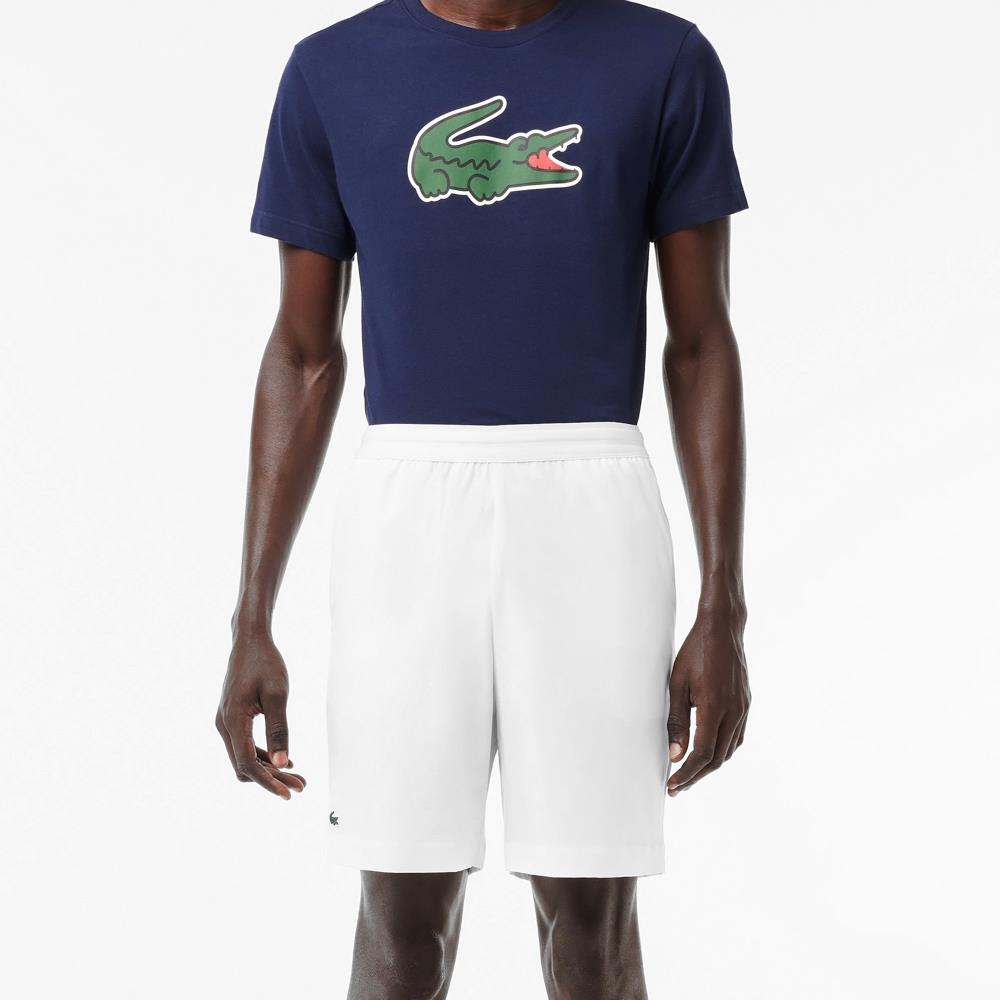 Lacoste Men's Ultra Dry Quick-Dry Shorts - White | Lightweight & Breathable for Running, Golf & Casual Wear
