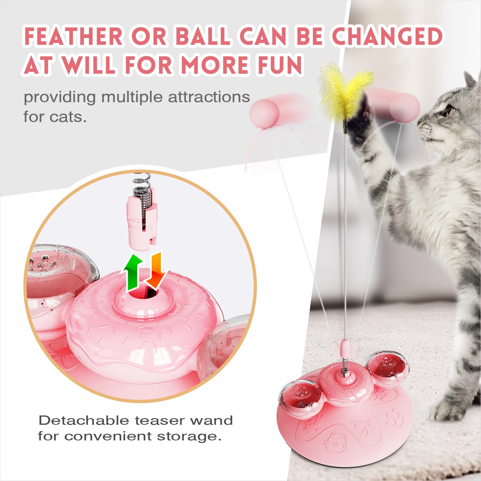 Interactive Windmill Cat Toys with Catnip - LED Light Ball Kitten Toys for Indoor Cats, Fun Exercise & Kicker Toys for All Breeds - Perfect Gift for Bored Cats | Playtime, Training & Stress Relief