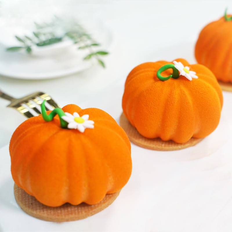 3D Pumpkin Silicone Mold - 2 Pack Halloween Candle Molds, Thanksgiving Pumpkin Cake Pan, Fall Soap Molds for Epoxy Resin, DIY Home Decor - Perfect for Halloween Party, Thanksgiving Baking & Handmade Soap Crafts