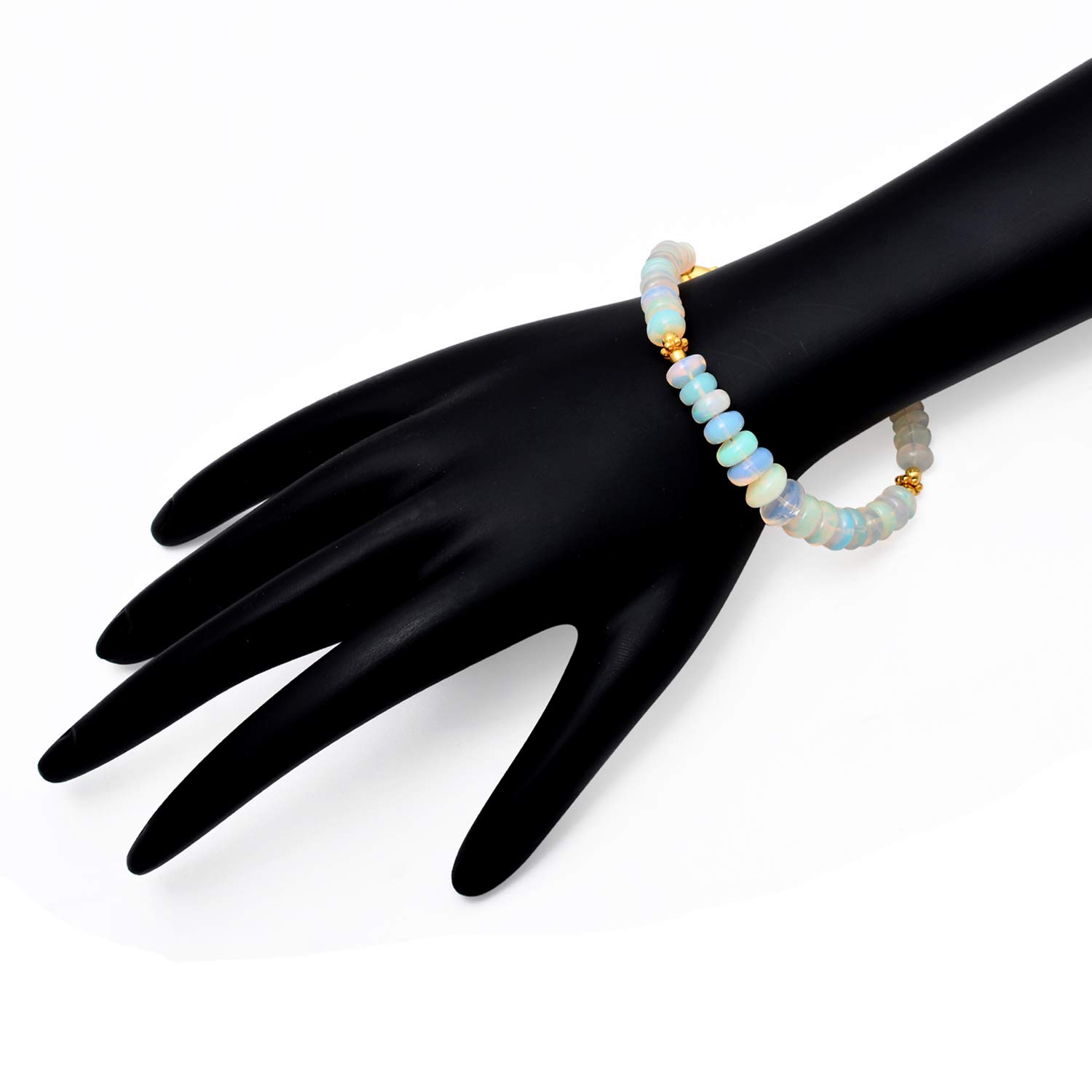 Ethiopian Opal Bracelet - Multi Fire Welo Opal Silver Beaded Jewelry for Women | Handmade Statement Bracelet | Gift for Birthday, Anniversary & Special Occasions