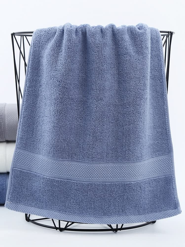 Premium 100% Cotton Bath Towel Set (34x70cm & 70x140cm) - Ultra Absorbent, Soft & Quick-Drying Bath & Face Towels for Adults - 3 Solid Colors (Blue) - Perfect for Spa, Gym & Luxury Bathroom Use