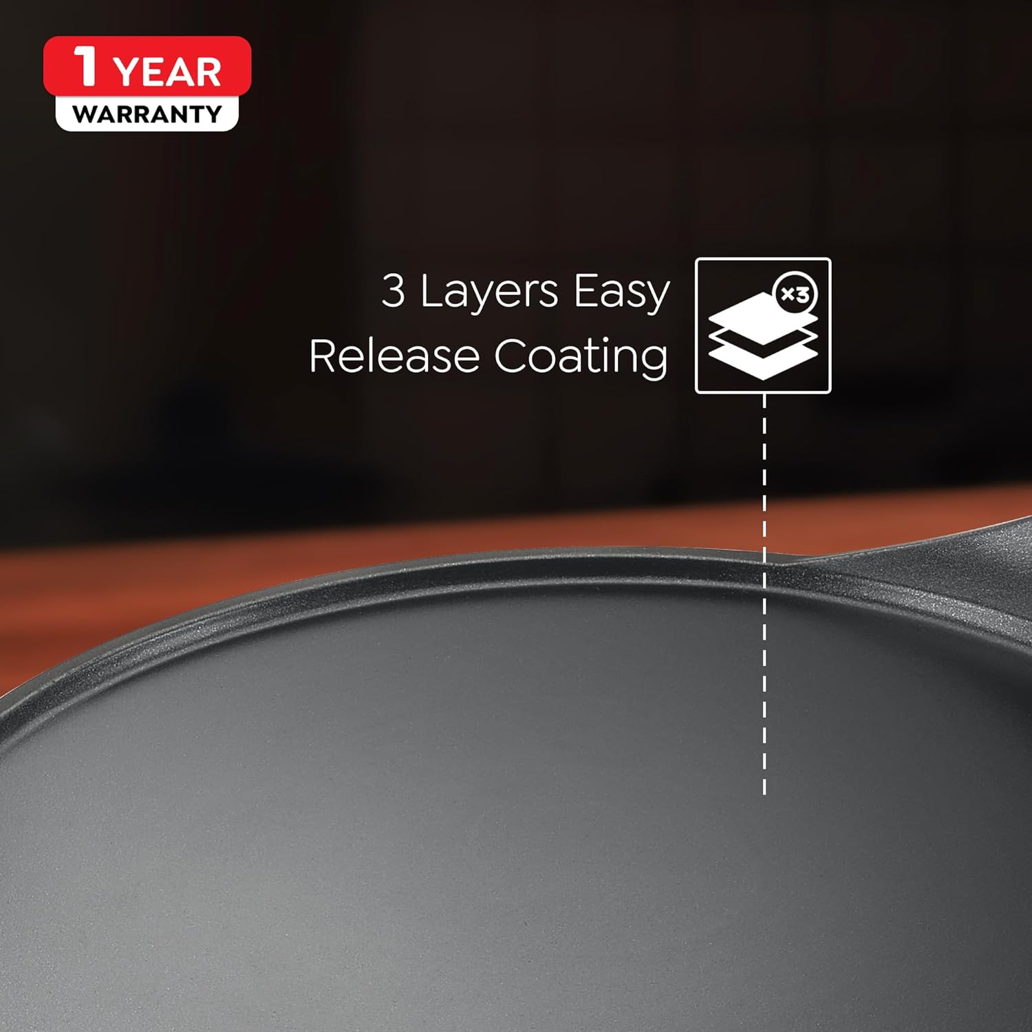 Prestige Omega Die Cast Plus Aluminum Non-Stick Dosa Tawa 27cm - Premium Indian Cooking Pan for Perfect Dosas, Rotis & More - Ideal for Home Kitchens & Restaurants