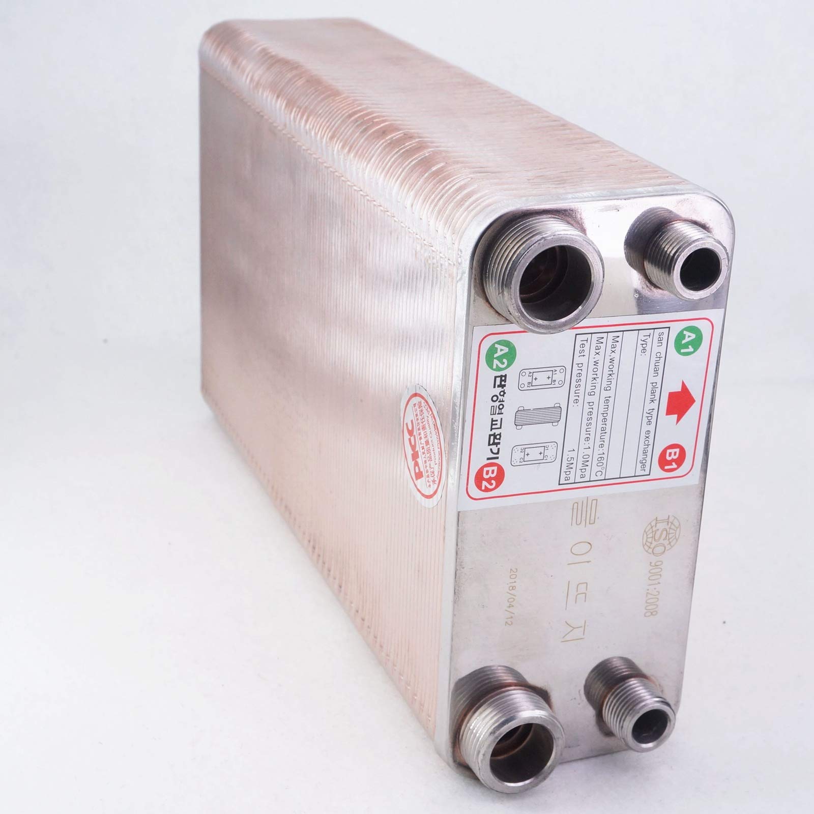 Stainless Steel 100 Plate Wort Chiller Cooler - SUS 304 Heat Exchanger for Home Brewing Beer & Wine Making | Perfect for Craft Breweries & DIY Fermentation