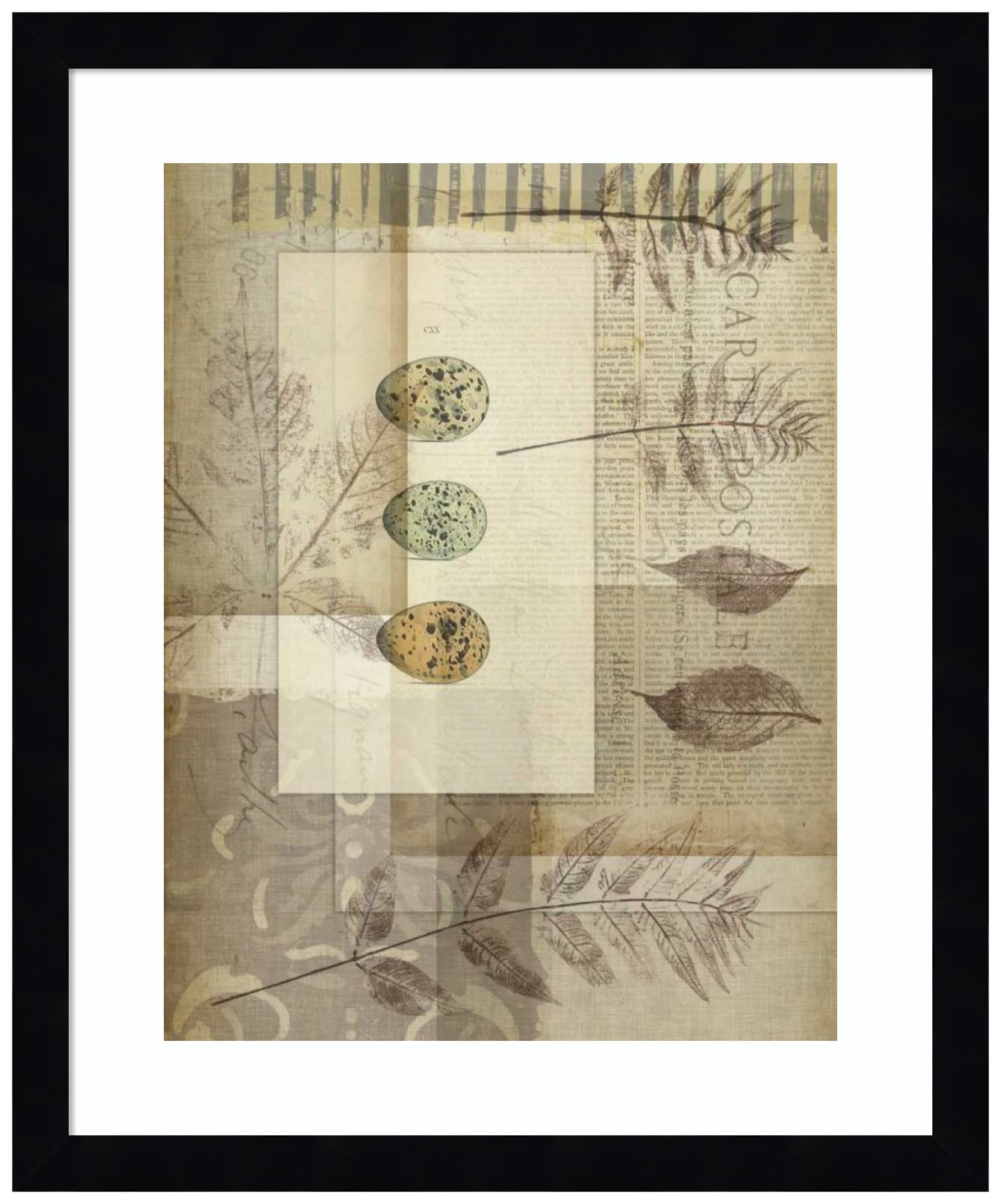 Amanti Art Wood Framed Wall Decor - Jennifer Goldberger Small Notebook Collage IV Print (14x17 Inches) with Svelte Noir Black Frame - Perfect for Home Office, Bedroom & Living Room Wall Art