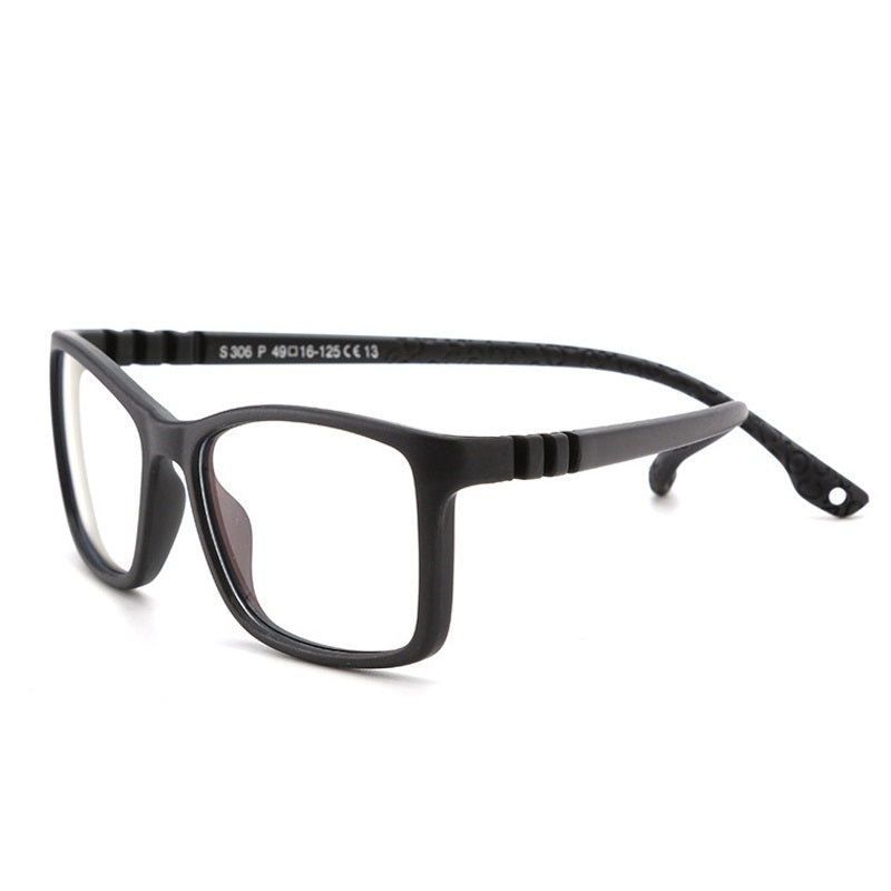Unbreakable Kids Flexible Glasses with Adjustable Strap - Rectangle Frame for Ages 4-8 Years (Model S306) - Perfect for Sports, School & Outdoor Activities