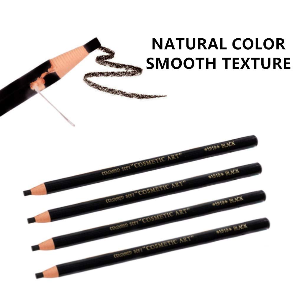 12 Pack Waterproof Eyebrow Pencil - Black Long Lasting Tattoo Eyebrow Liner for Filling, Shaping & Defining - Smudge Proof Makeup Pencil for Natural or Dramatic Looks - Perfect for Daily Use, Special Occasions & Professional Makeup Artists