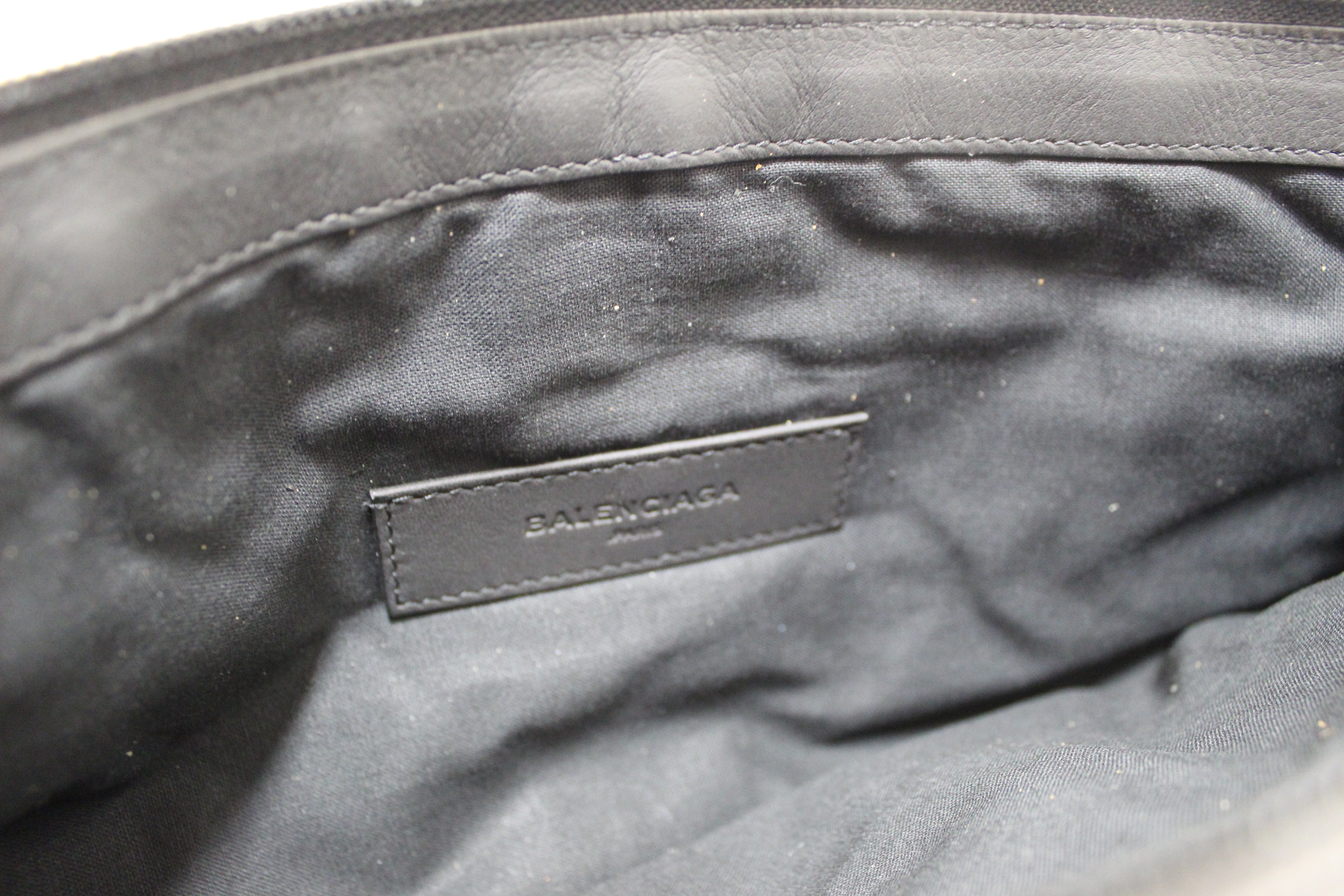 Balenciaga Black Nylon and Leather Classic City Clip Pouch Clutch Bag for Women | Luxury Designer Handbag for Evening Parties, Date Night & Special Occasions