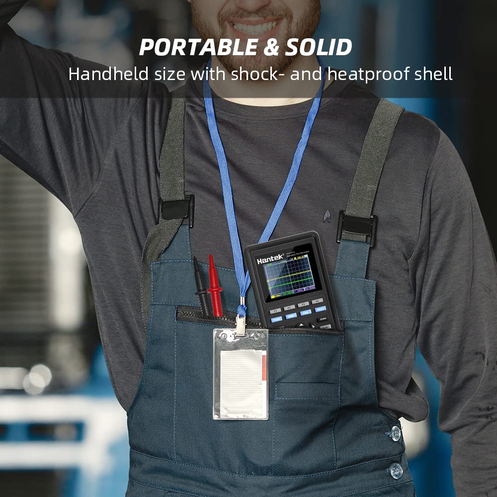 Hantek 2C72 70MHz Handheld Oscilloscope & Multimeter - 2CH+DMM 2-in-1 Multifunction Tester for Electronics Repair, Automotive Diagnostics & Engineering Testing