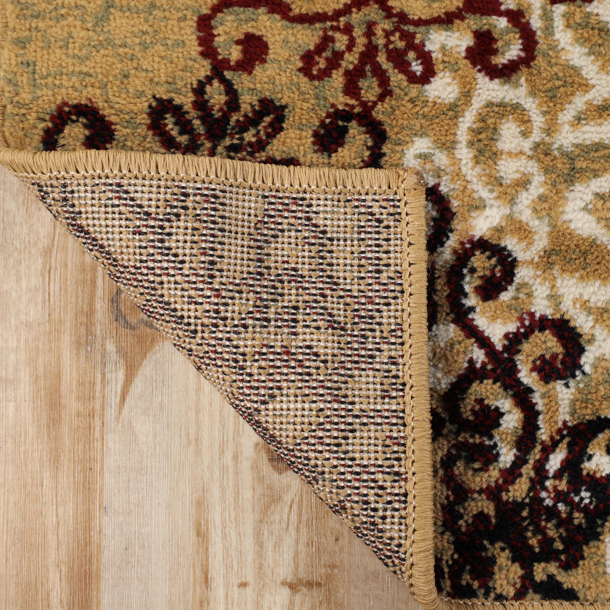 Leigh Traditional Floral Scroll Indoor Area Rugs & Runner Rugs - Non-Slip Soft Living Room Bedroom Decor Carpet