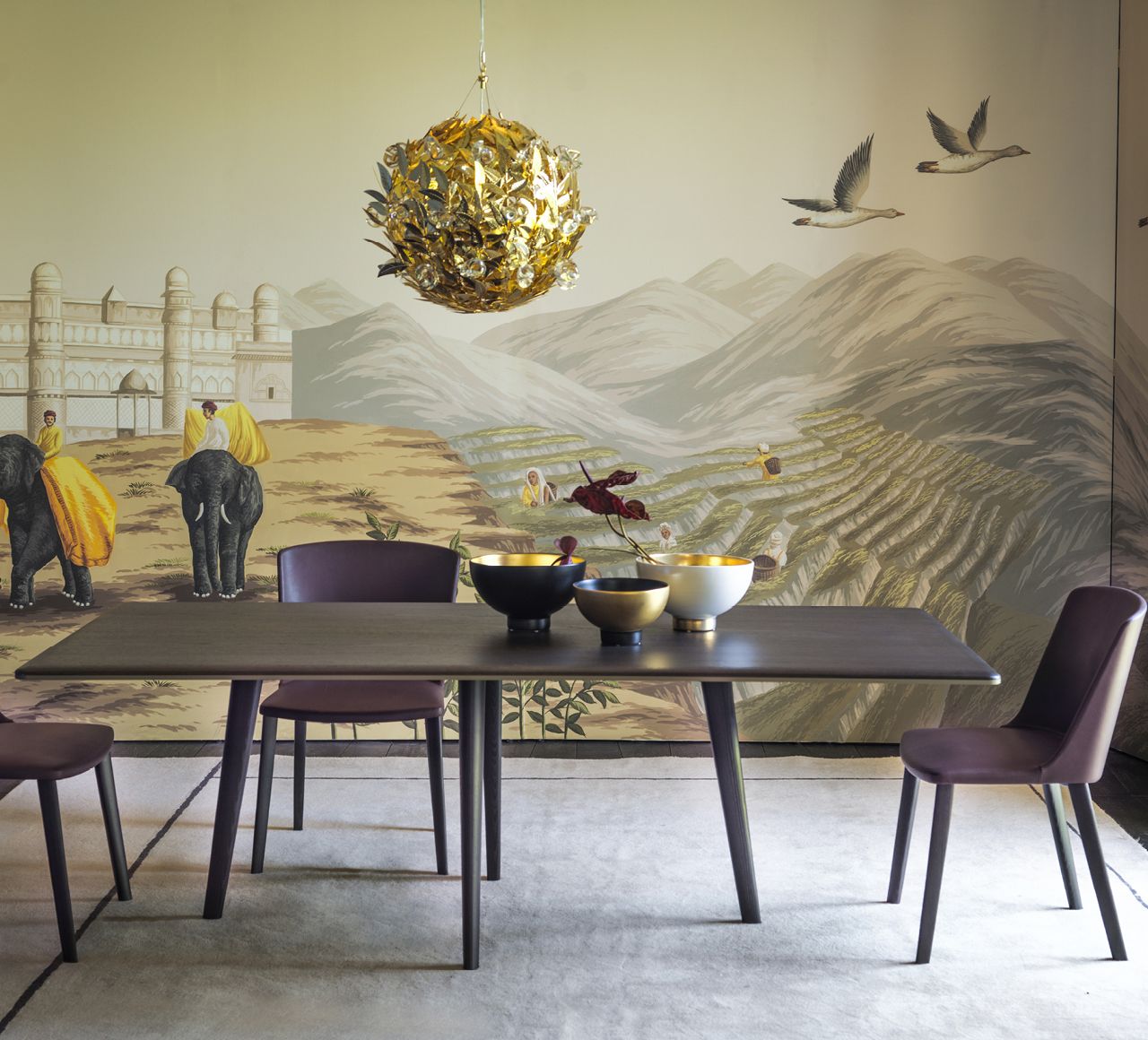 Driade Francois Modern Dining Table - Elegant Wooden Kitchen Table for Small Spaces, Dinner Parties & Family Gatherings