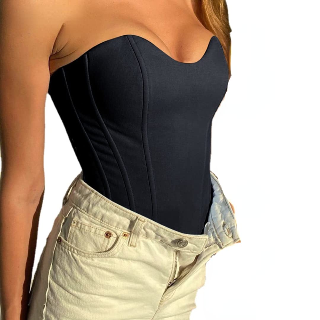 Women's Corset Tops - Y2K Aesthetic Vintage Bustier Shirt for Women | Perfect for Clubbing, Date Nights & Retro Fashion Outfits