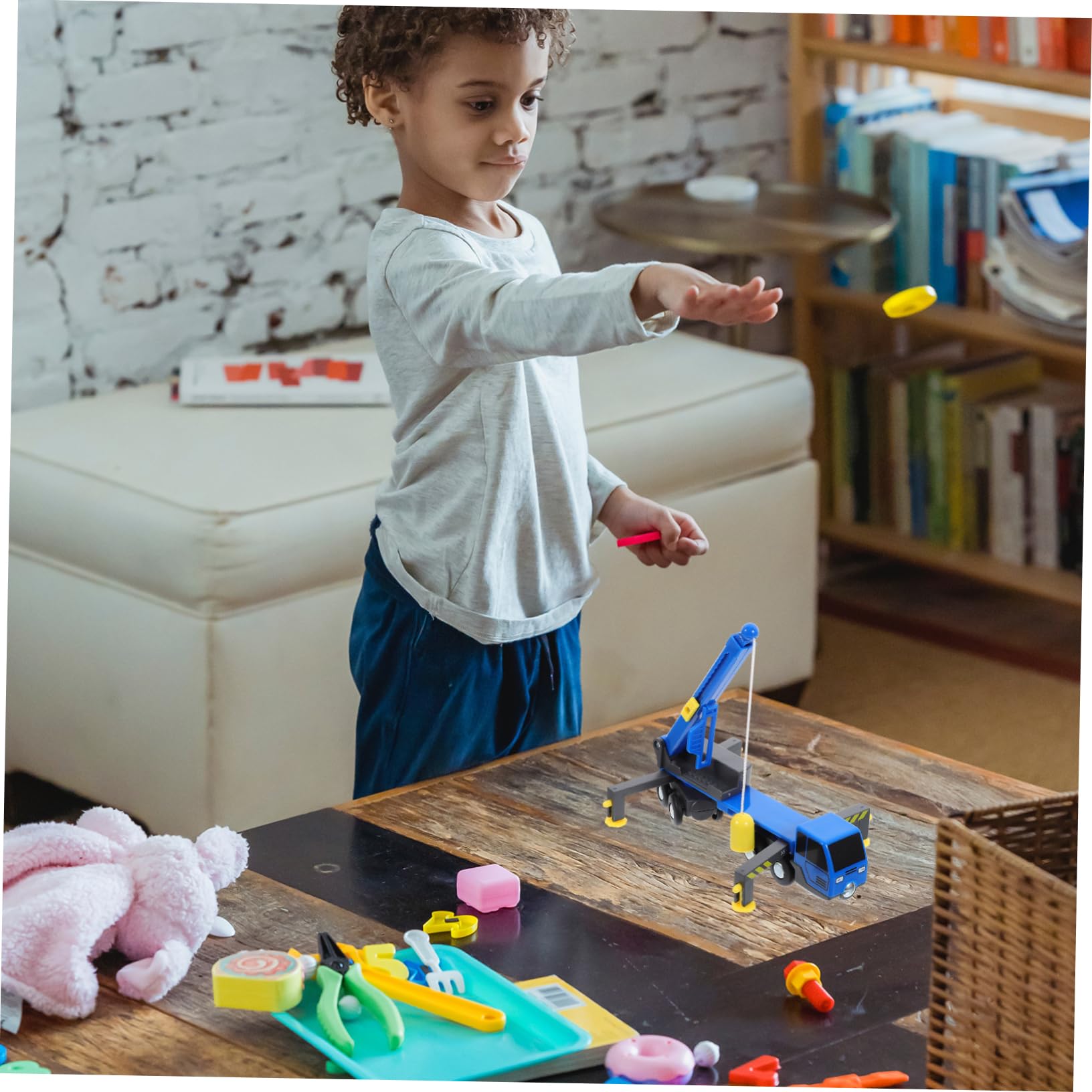 MOLUCFKU Construction Vehicle Toy Set - 6-Piece Playmobile Toy Cars, Dump Truck, Excavator & More - Fun Educational Toys for Kids Ages 3-8 - Perfect for Sandbox Play, Birthday Gifts & Pretend Construction Scenes