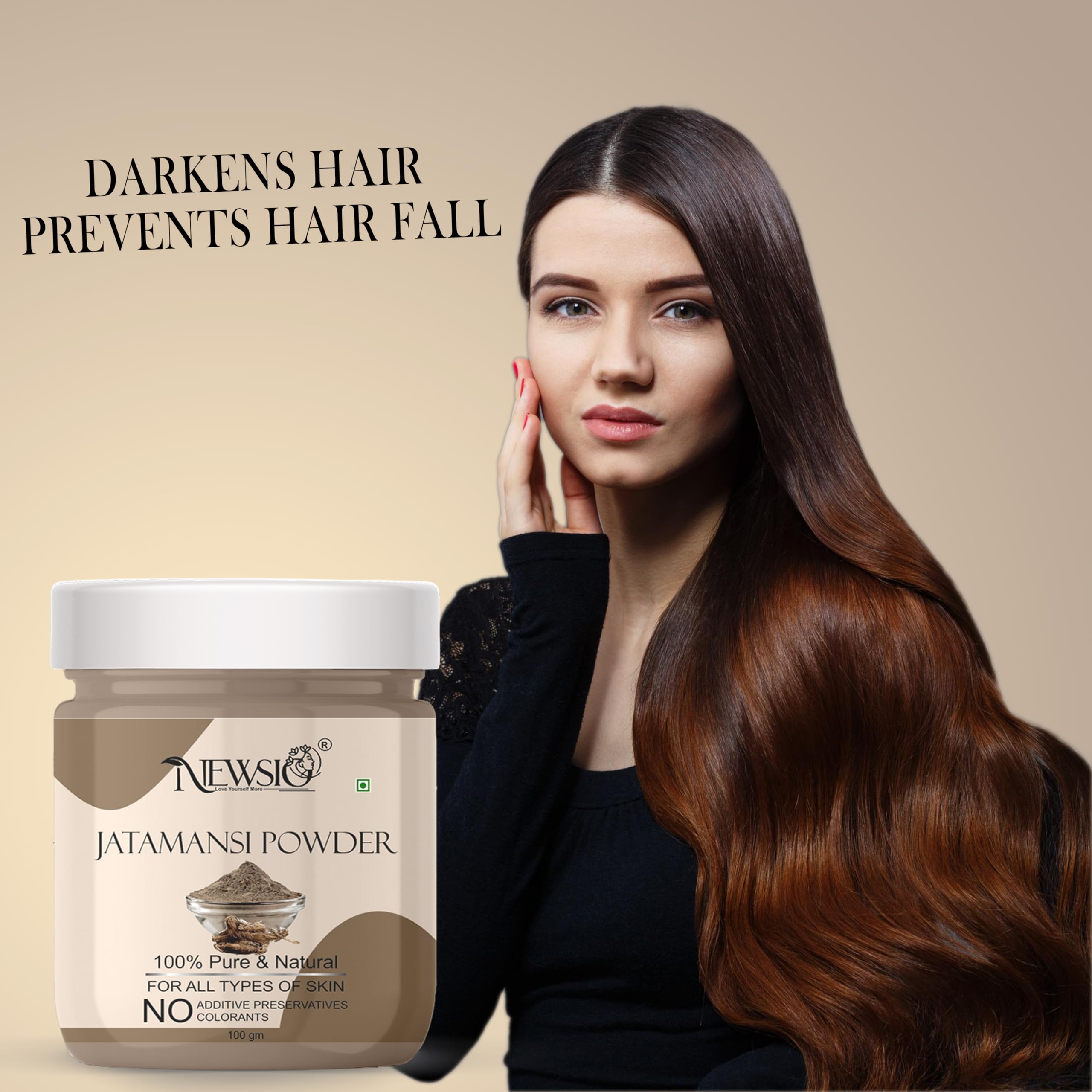 100% Pure & Natural Jatamansi Powder for Hair Growth - Promotes Strong, Shiny, Silky Hair & Healthy Scalp - Fights Dandruff & Split Ends - 100g Jar - Perfect for Ayurvedic Hair Care & DIY Hair Masks at Home