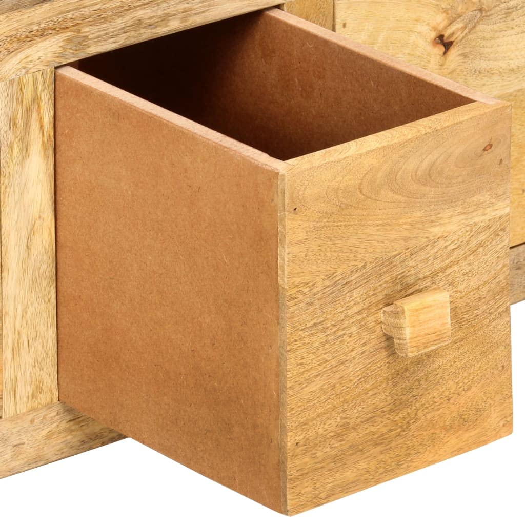 CHARMMA Solid Mango Wood Coffee Table with 4 Storage Drawers - 35.4