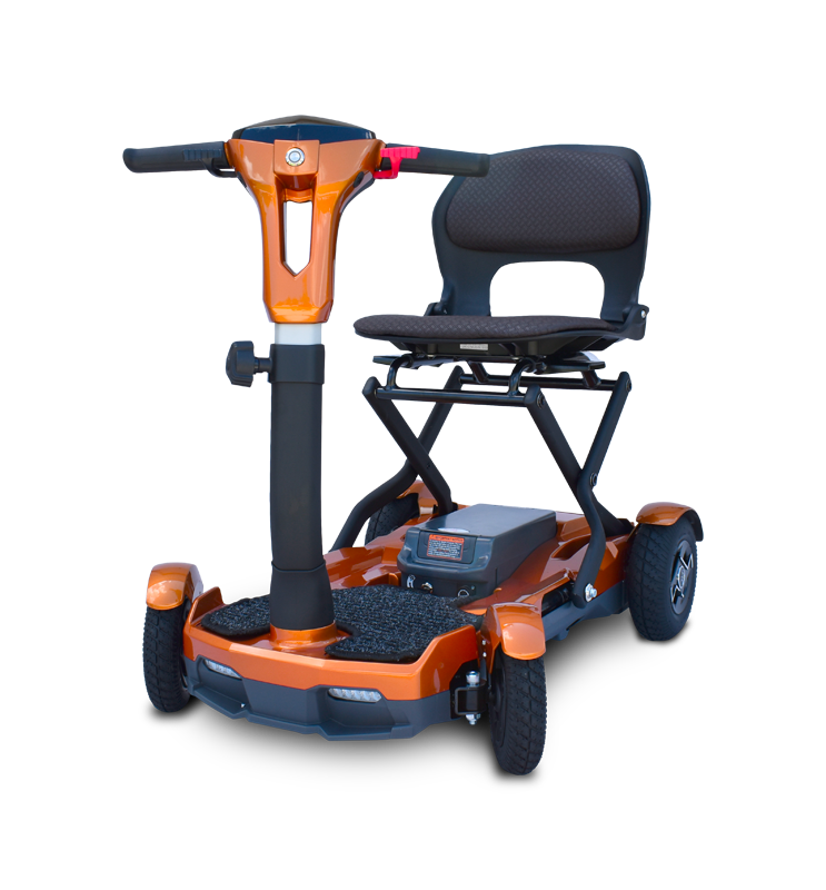 EV Rider Teqno AF S26 Automatic Folding Mobility Scooter - Lightweight & Portable Electric Scooter for Seniors & Adults - Gold (New) | Perfect for Shopping, Travel & Outdoor Activities