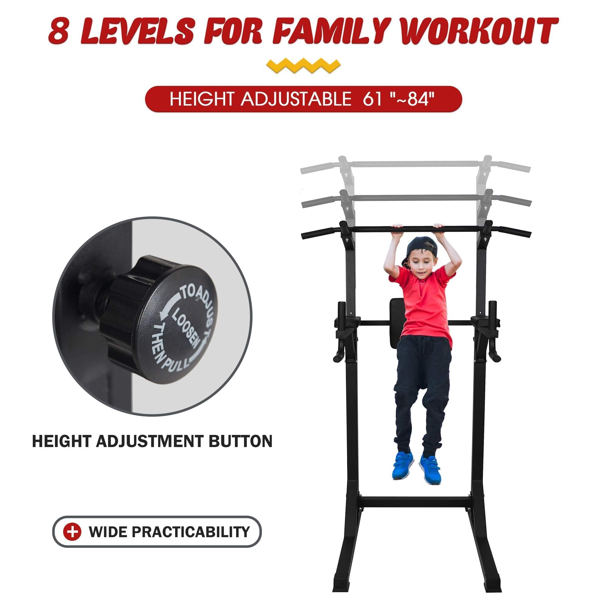 Power Tower Dip Station - Adjustable Multi-Function Home Gym Equipment for Strength Training & Pull Ups | Perfect for Home Workouts, Calisthenics & Full Body Exercises