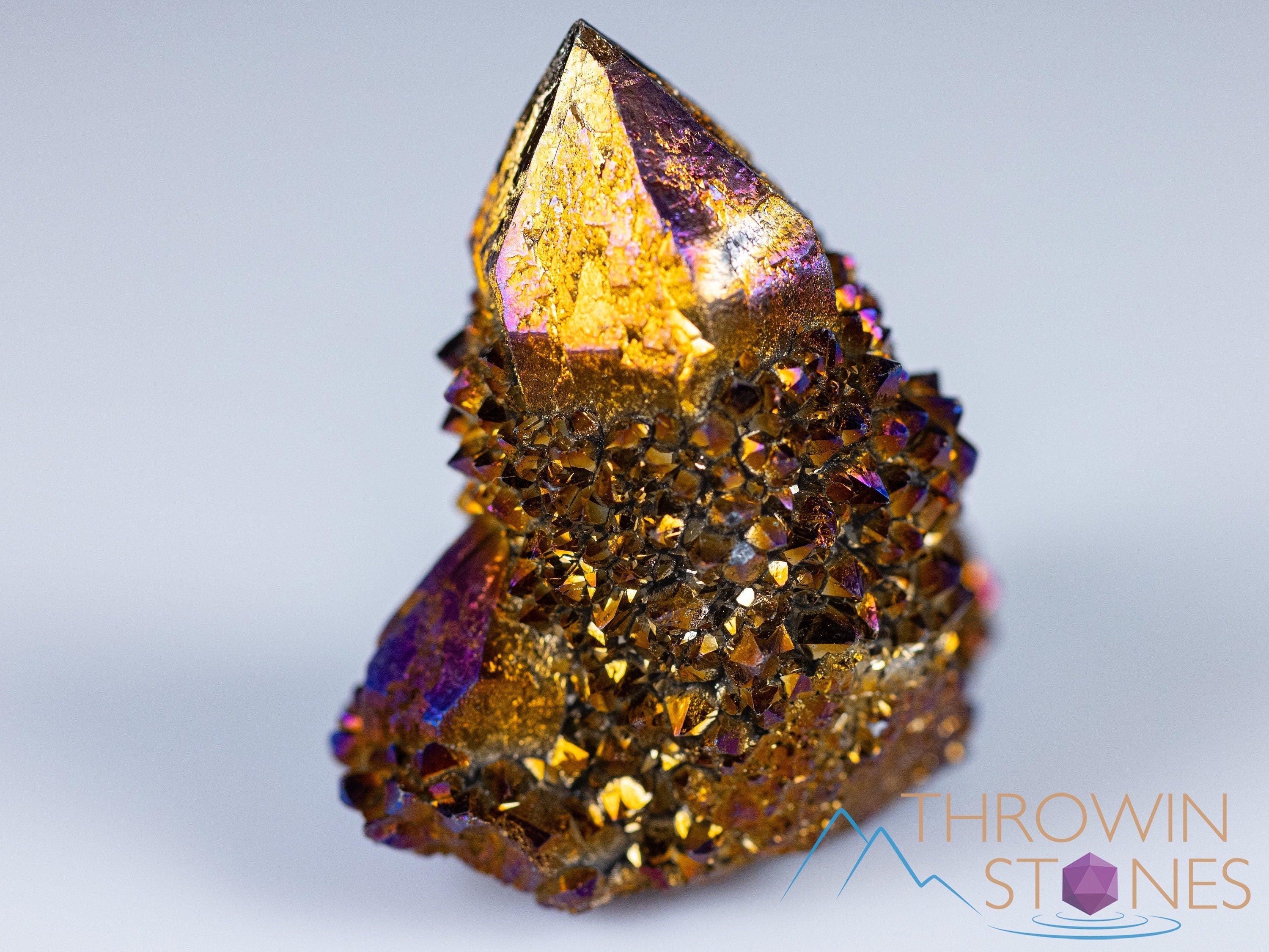 Blue Titanium Aura Quartz Crystal Cluster - Rainbow Spirit Quartz Healing Stone for Meditation, Reiki & Home Decor (E2143) | Natural Crystal Specimen for Energy Work & Spiritual Gifts