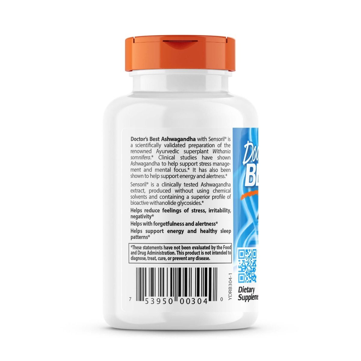 Doctor's Best Ashwagandha with Sensoril 125mg - 60 Vegetarian Capsules for Stress Relief & Immune Support - Perfect for Daily Wellness & Anxiety Management