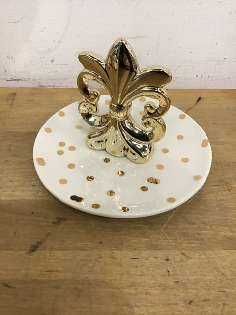 6-Piece Fleur De Lis Jewelry Tray Set - Elegant French-Inspired Organizer for Rings, Necklaces & Earrings - Perfect for Vanity, Dresser & Travel